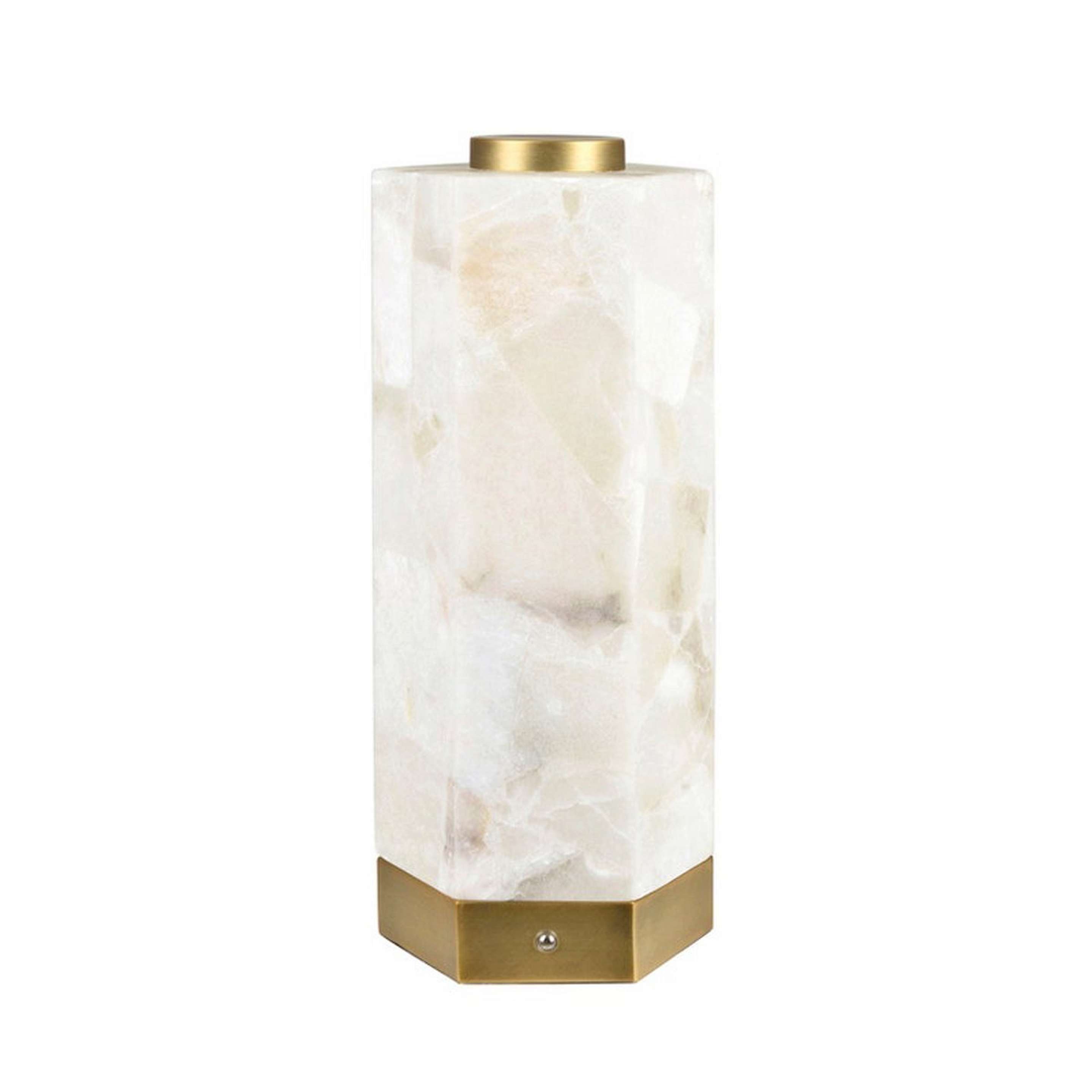 A Aberash LED Table Lamp with Brass / Alabaster color