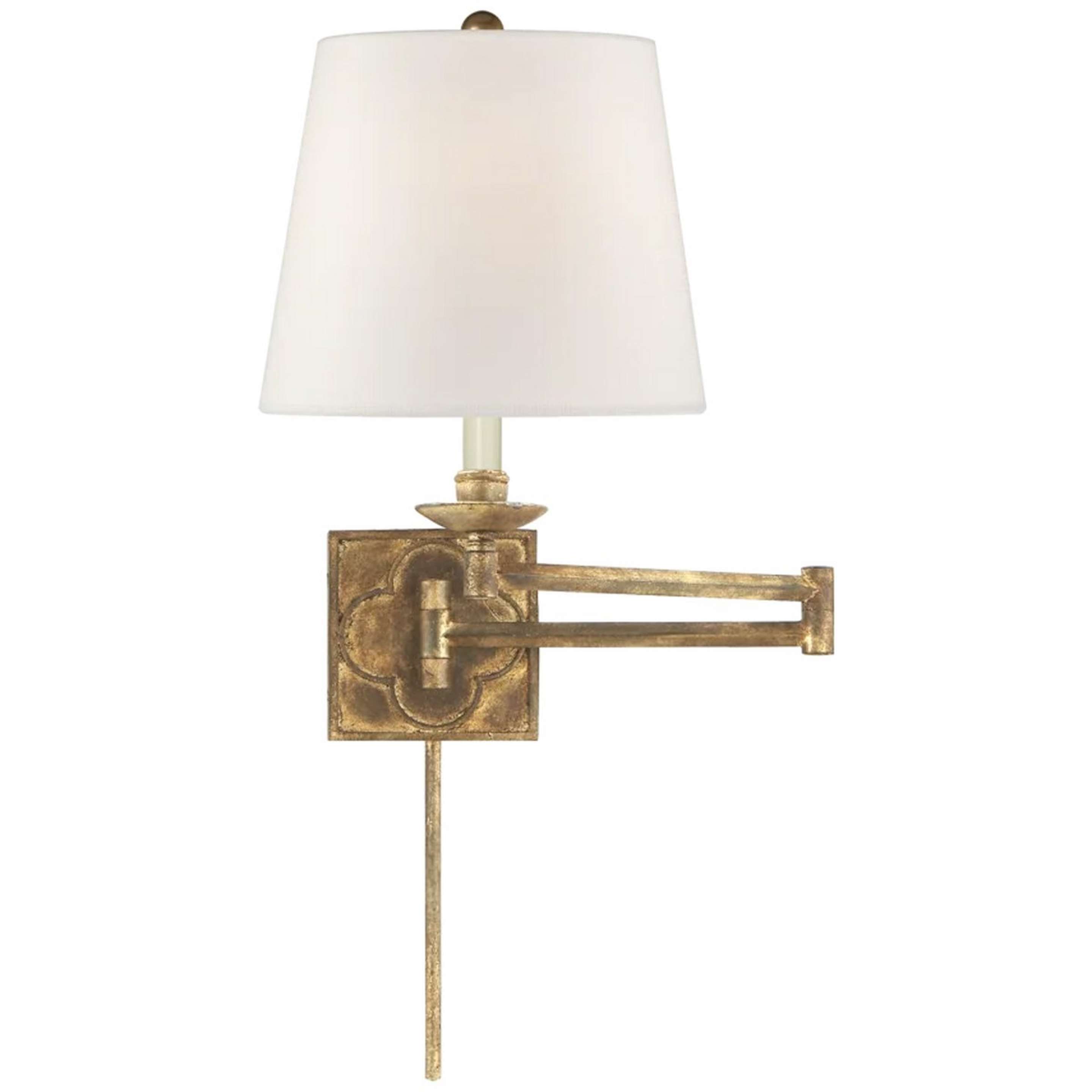 A Quatrefoil Medallion Swing Arm with Gilded Iron color