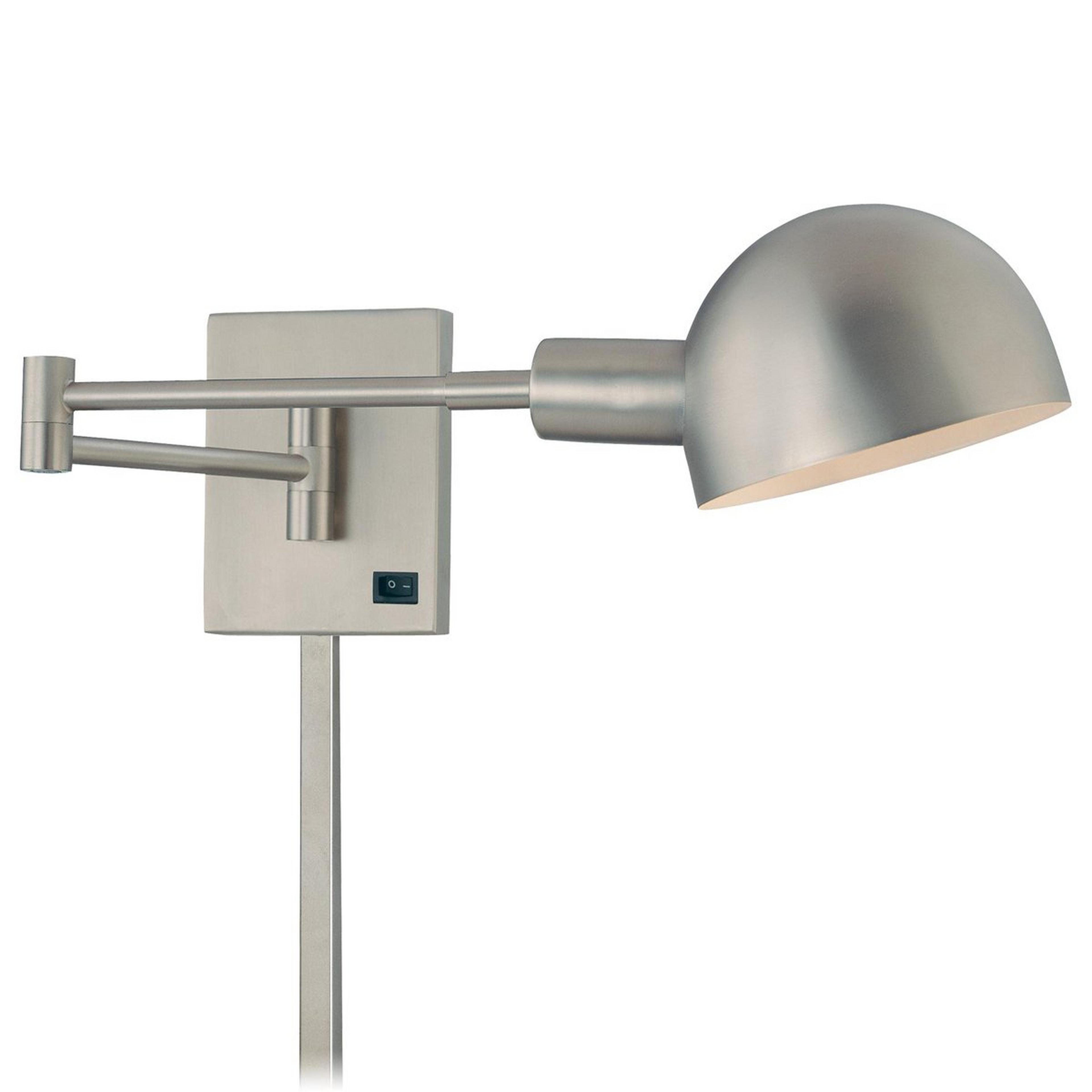 A Rounded Contemporary Swing Arm with Brushed Nickel color