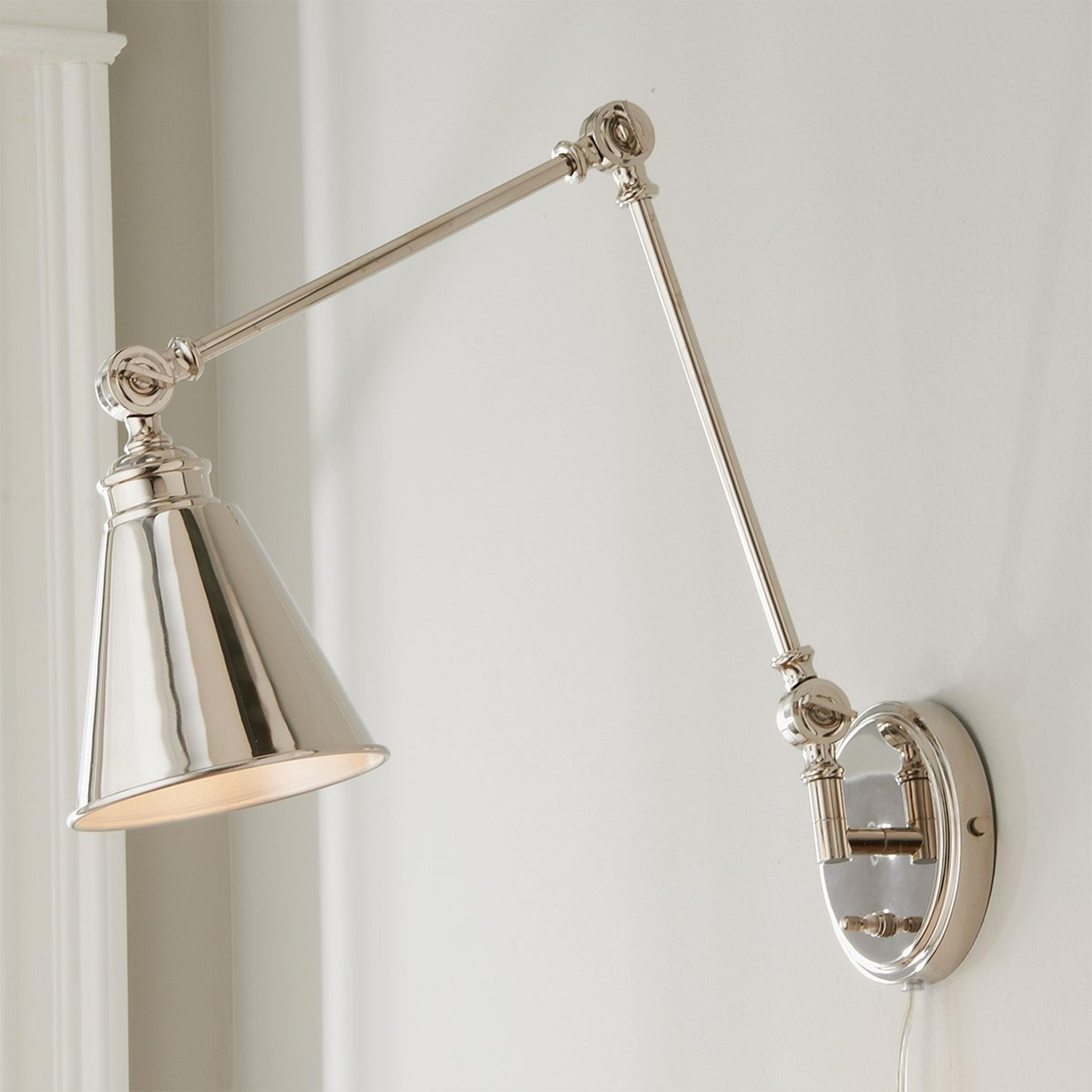 A Adjustable Arm Cone Swing Arm with Polished Nickel color