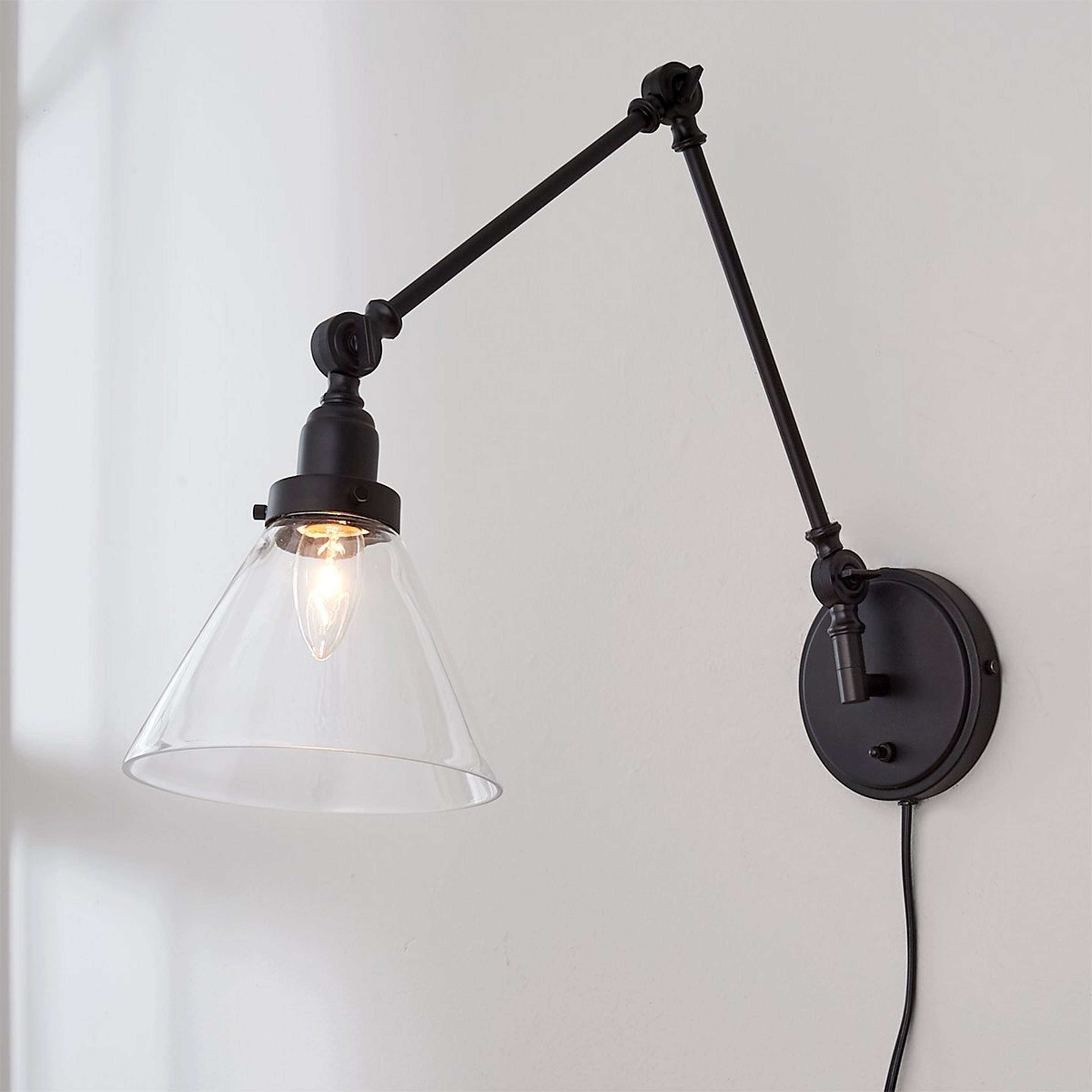 A Industrial Triangle Shade Swing Arm with Black color