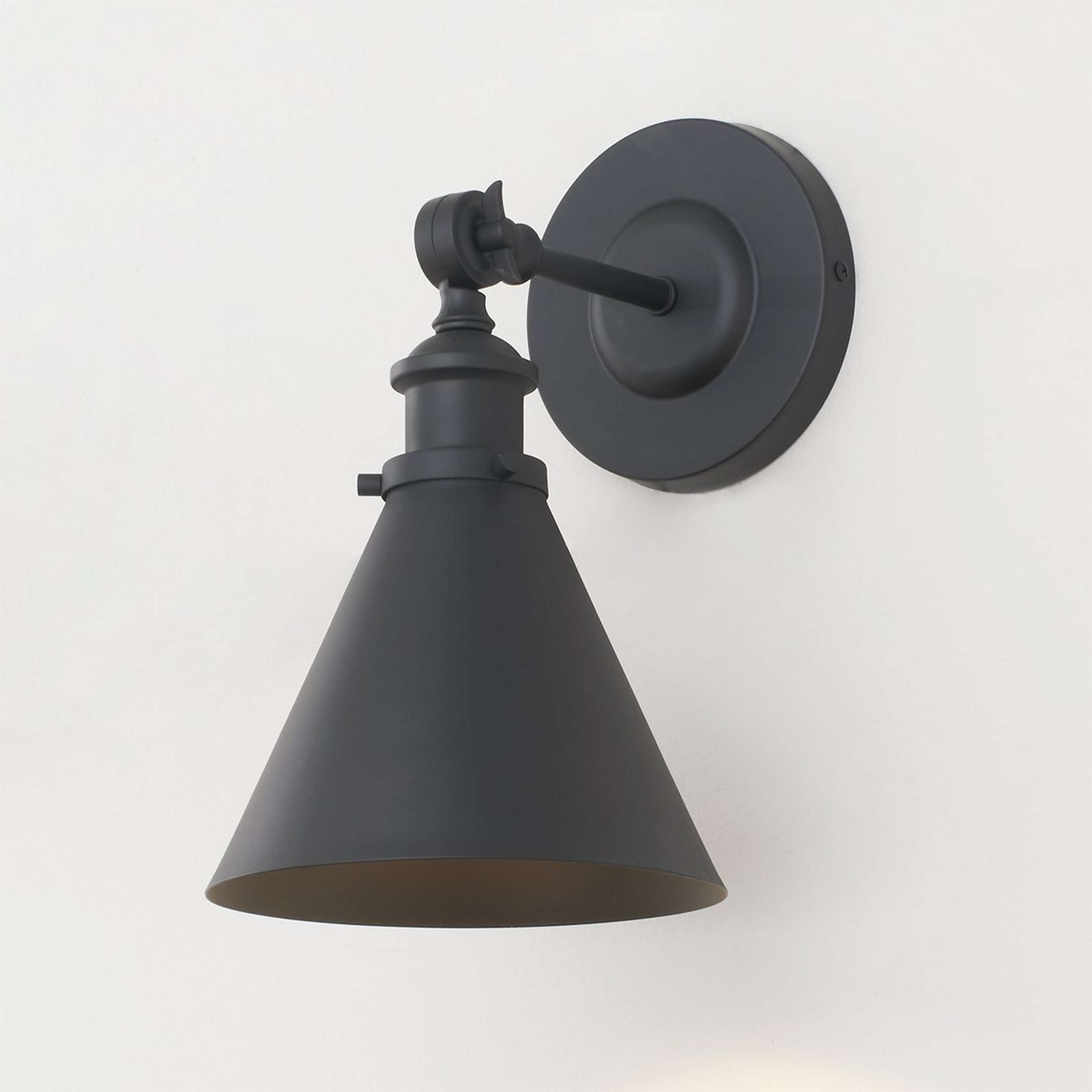 A Adjustable Study Swing Arm Sconce with Matte Black color