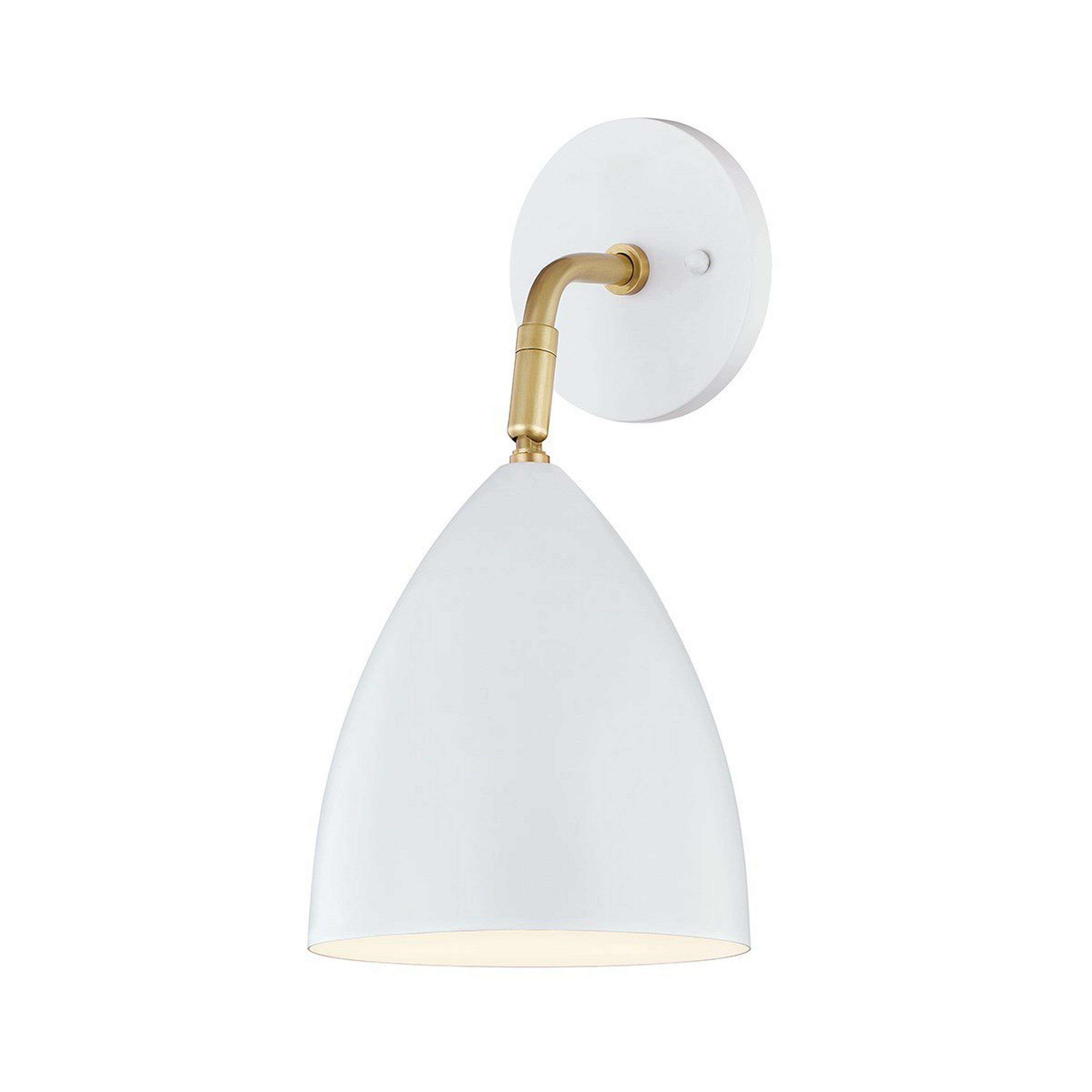 A Simple Swivel Swing Arm with White / Aged Brass color