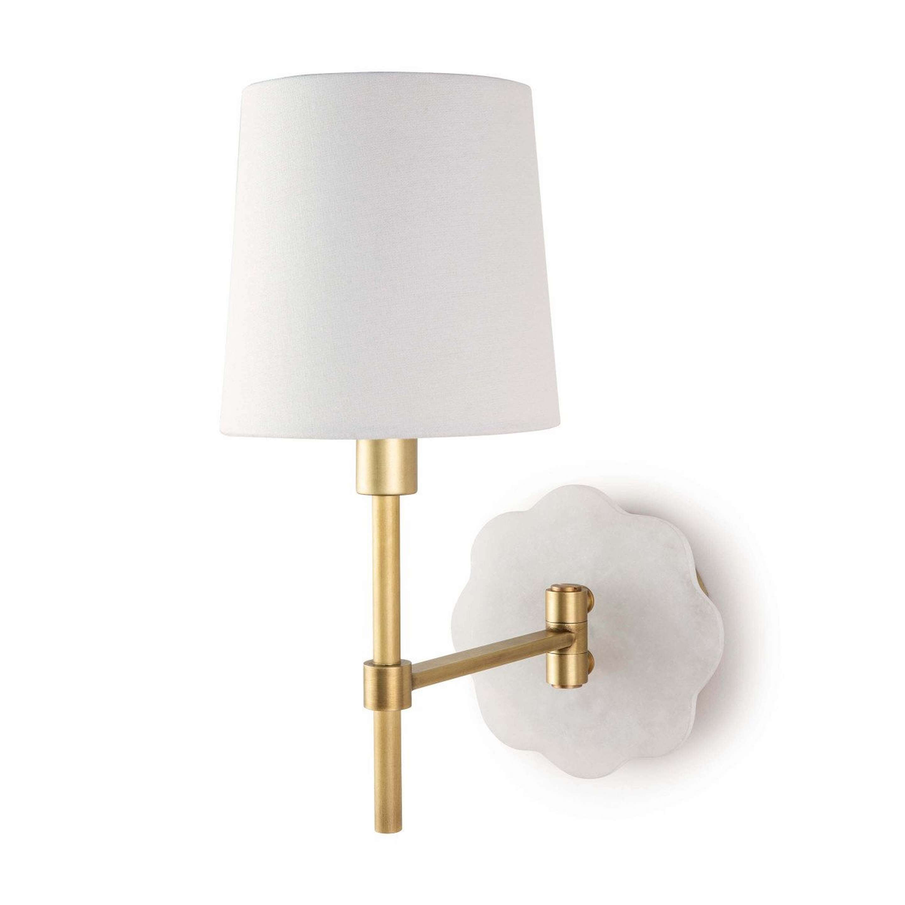 A Soft Sophistication Swing Arm with White / Brass color