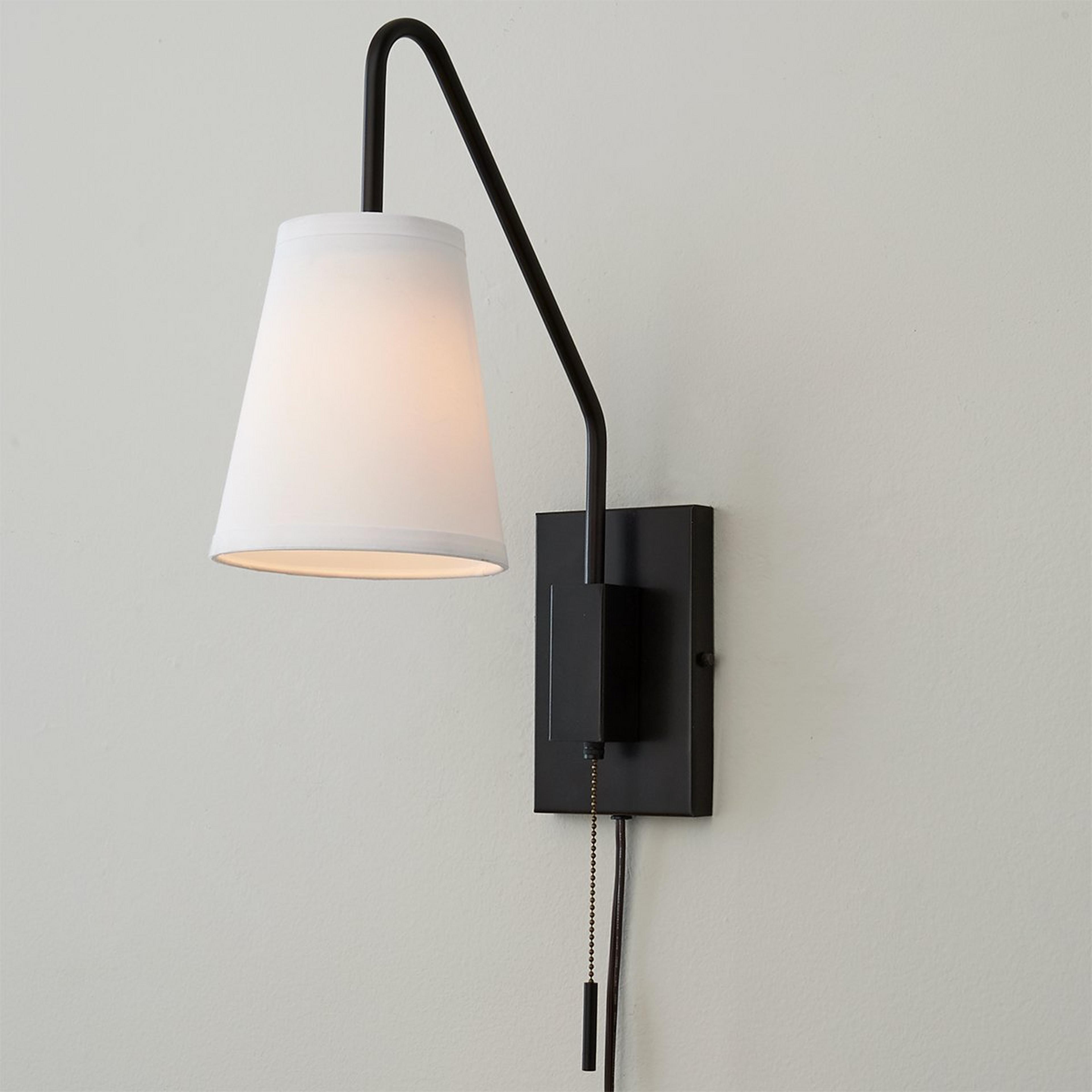 A Modern Sleek Swing Arm Sconce with Bronze color