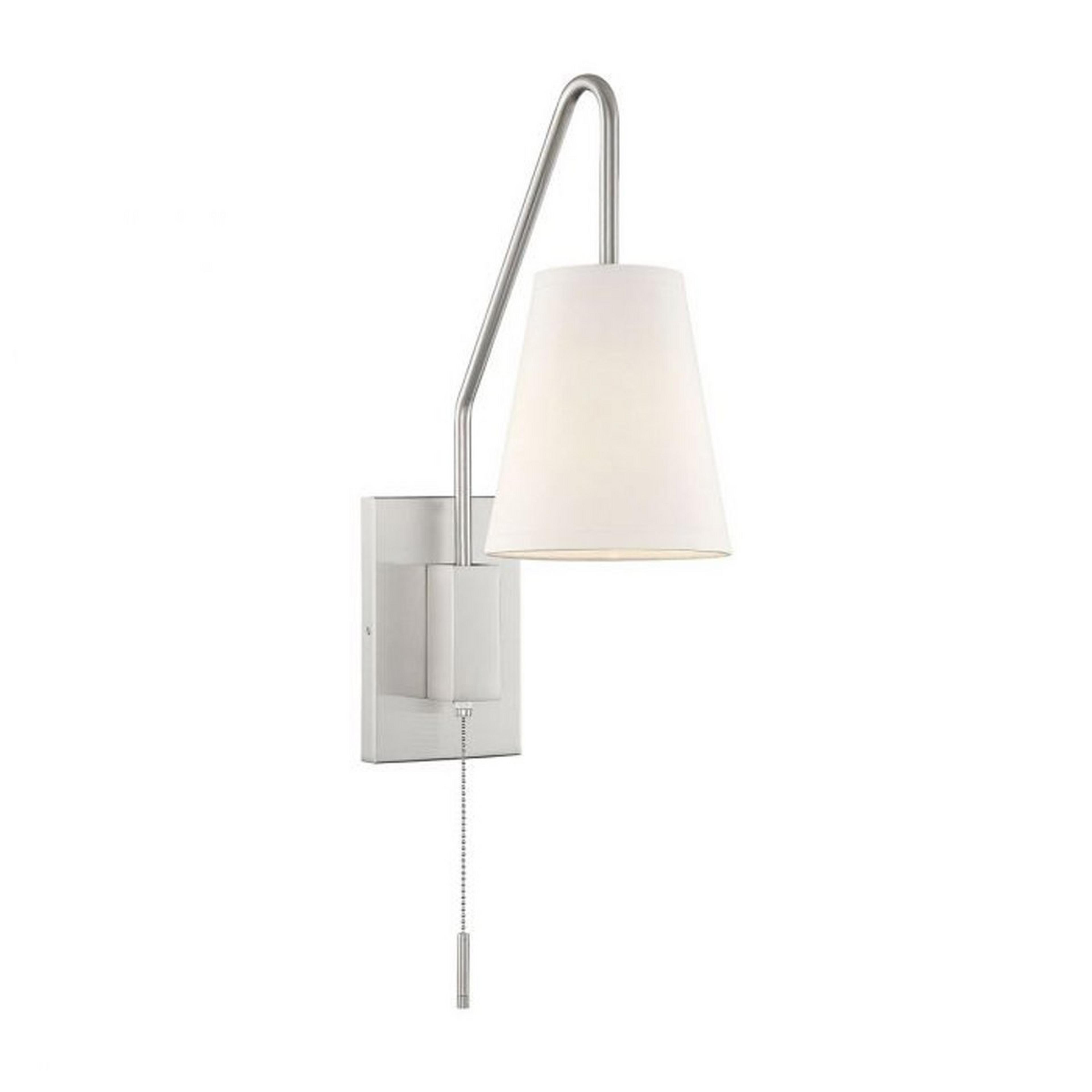 A Modern Sleek Swing Arm Sconce with Satin Nickel color