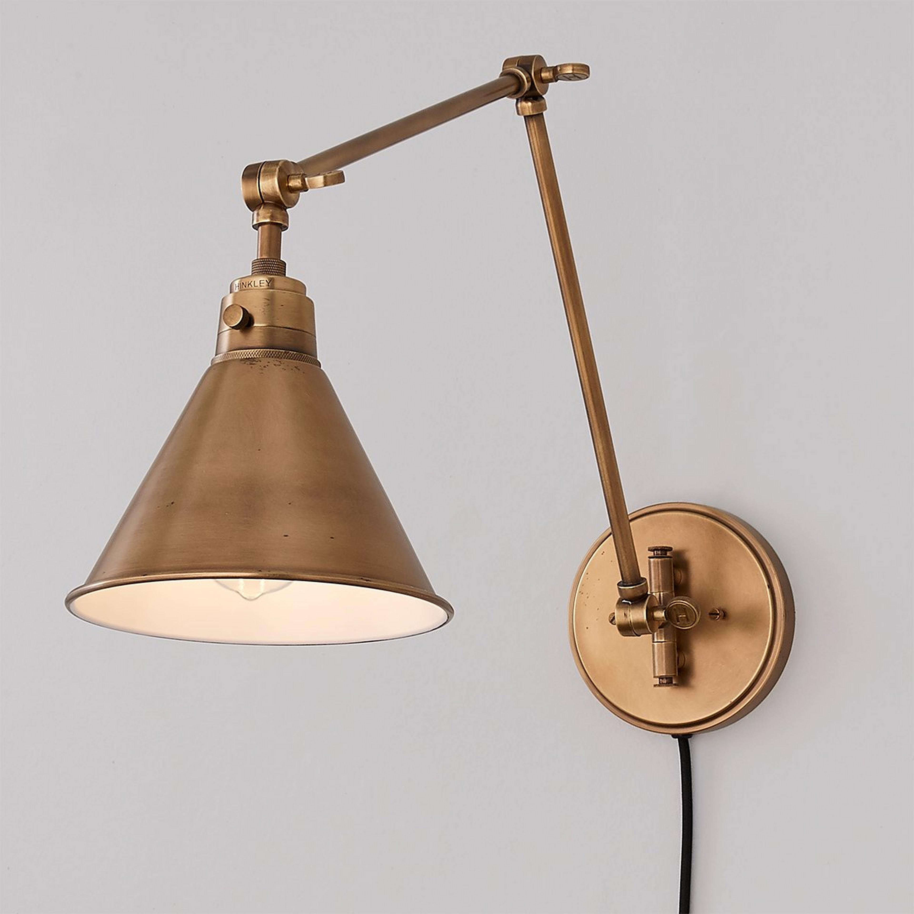 Cyrus Arched Swing Arm Sconce - Metal Shade