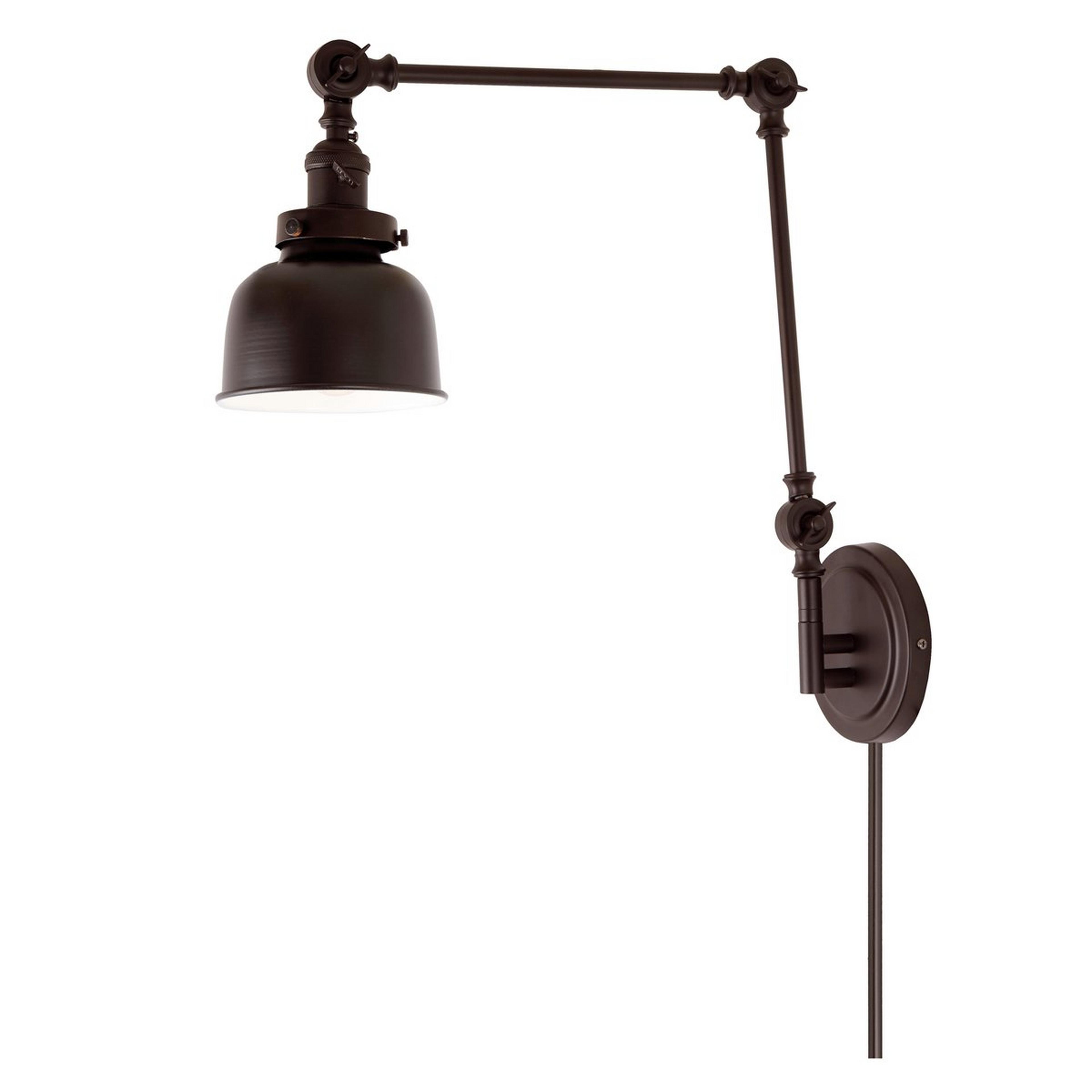A Banner Triple Joint Swing Arm - Metal Dome with Oil Rubbed Bronze color