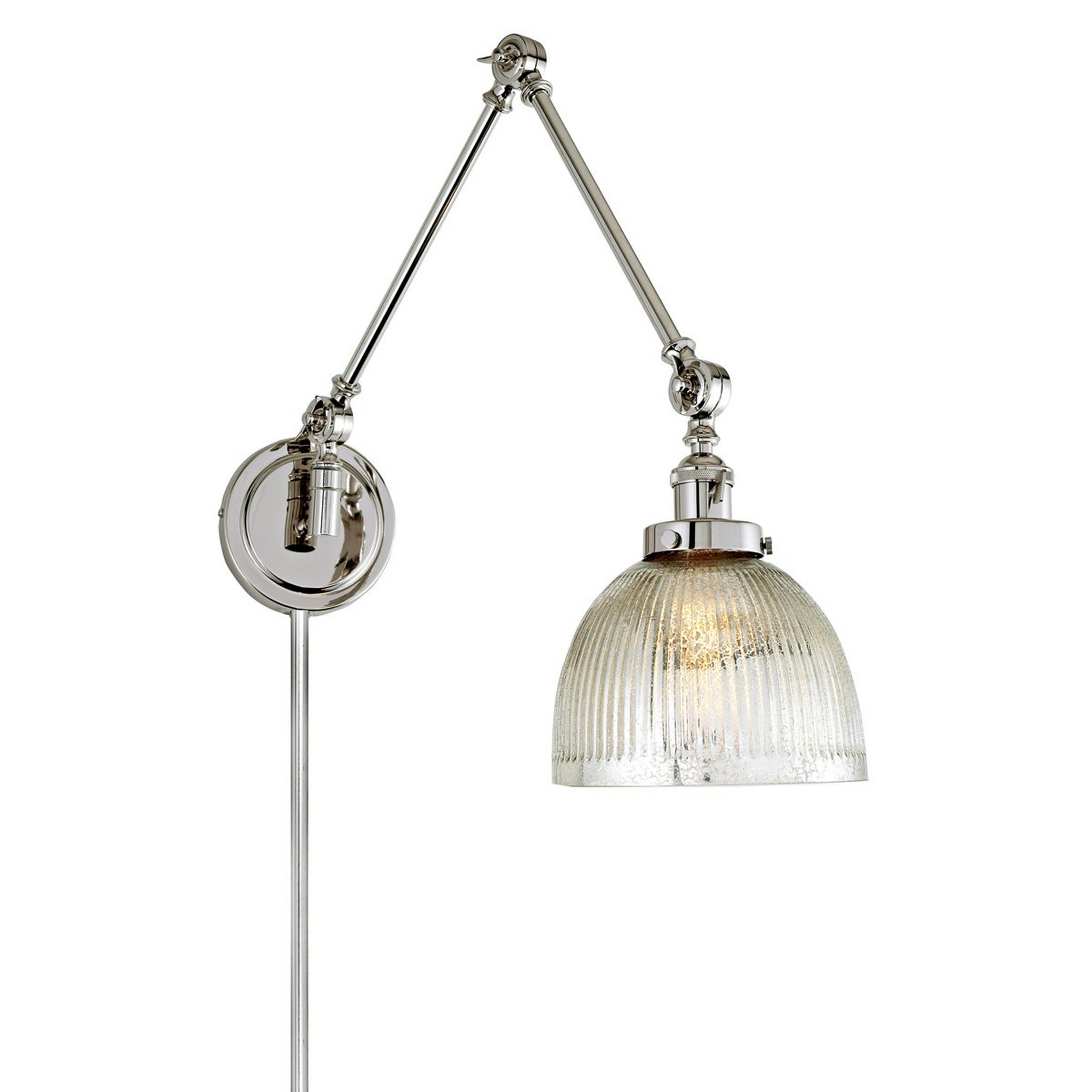 A Banner Triple Joint Swing Arm - Mercury Glass Dome with Polished Nickel / Mercury Glass color