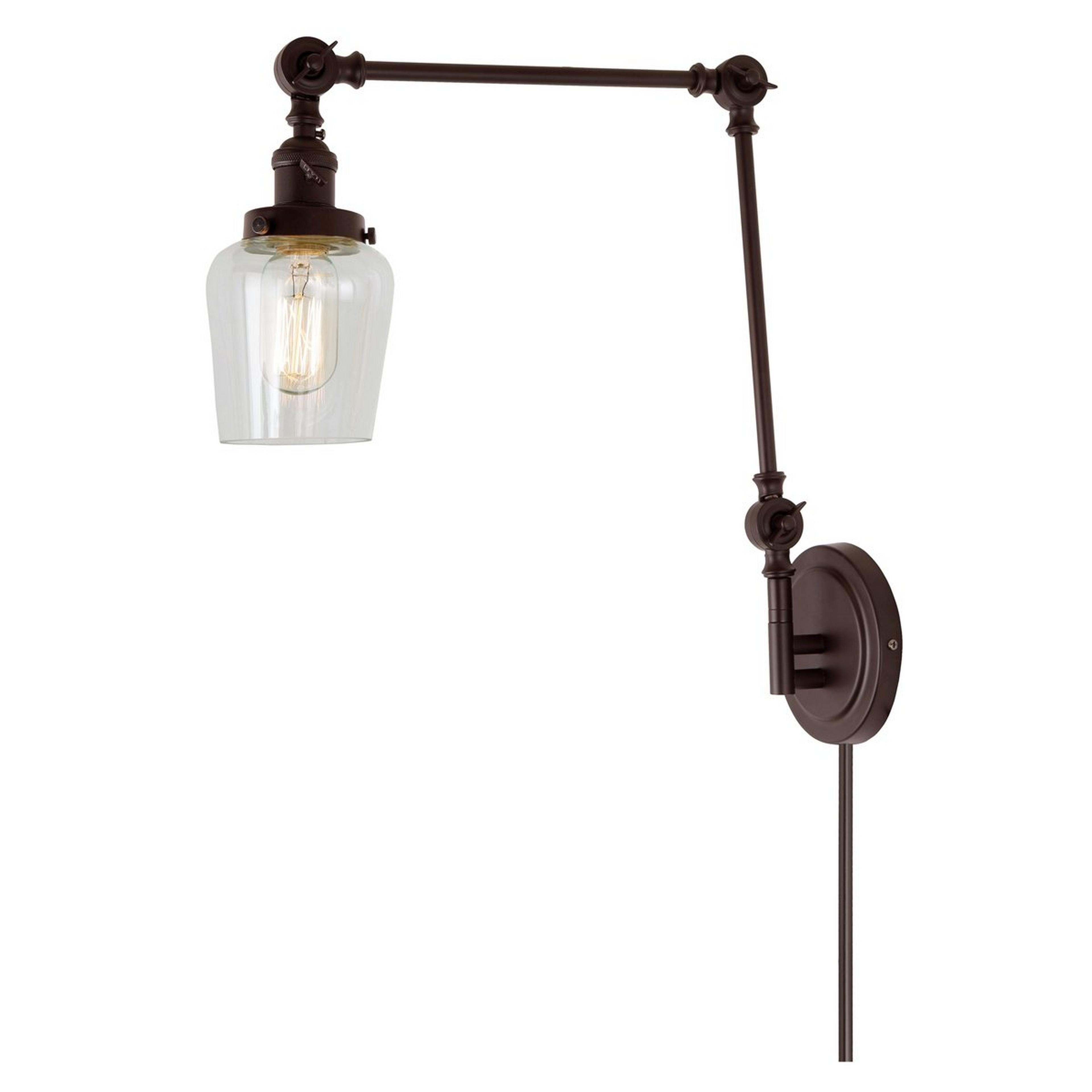 A Banner Triple Joint Swing Arm - Clear Glass Bell with undefined color