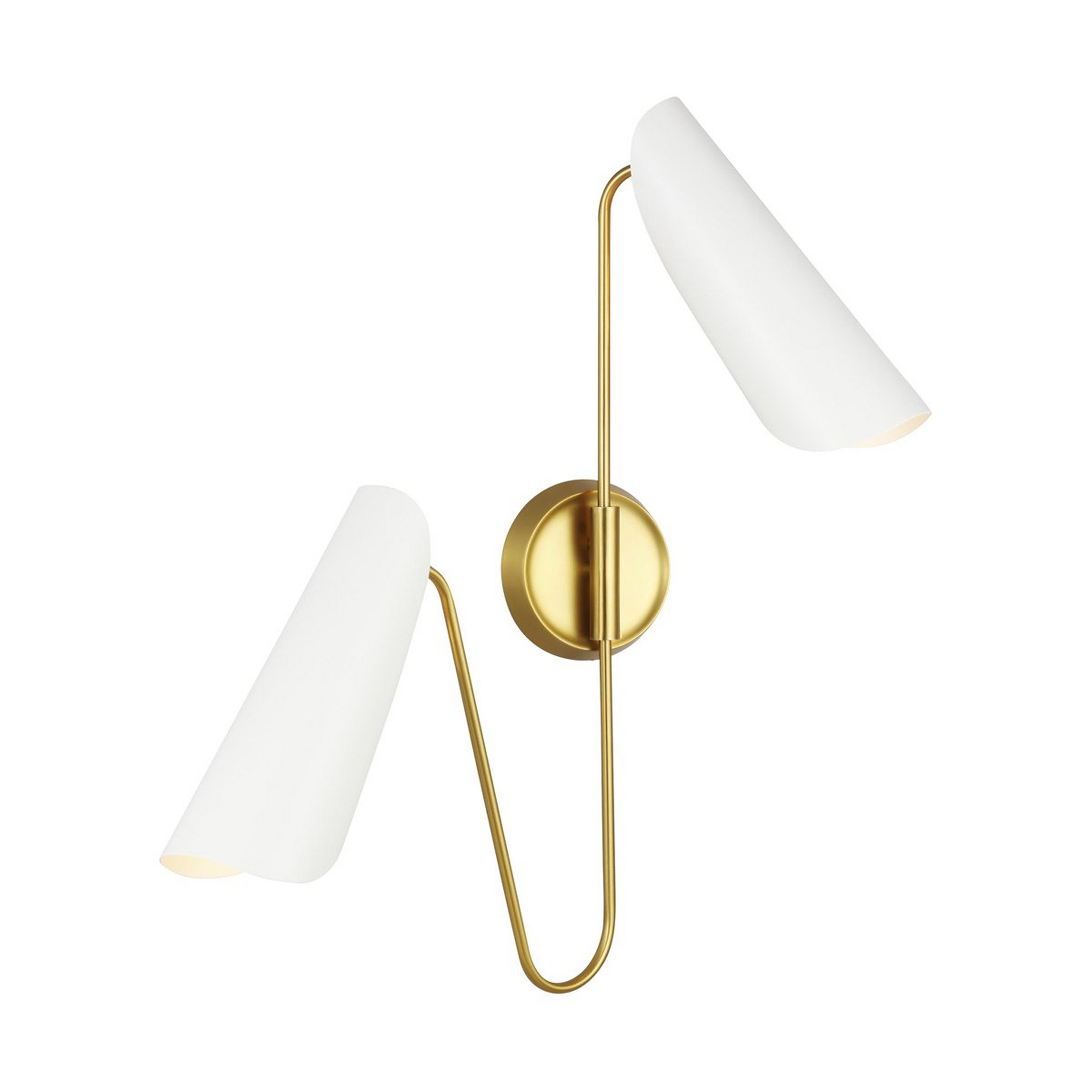 A Tineo Swing Arm - 2 Light with Burnished Brass / Matte White color