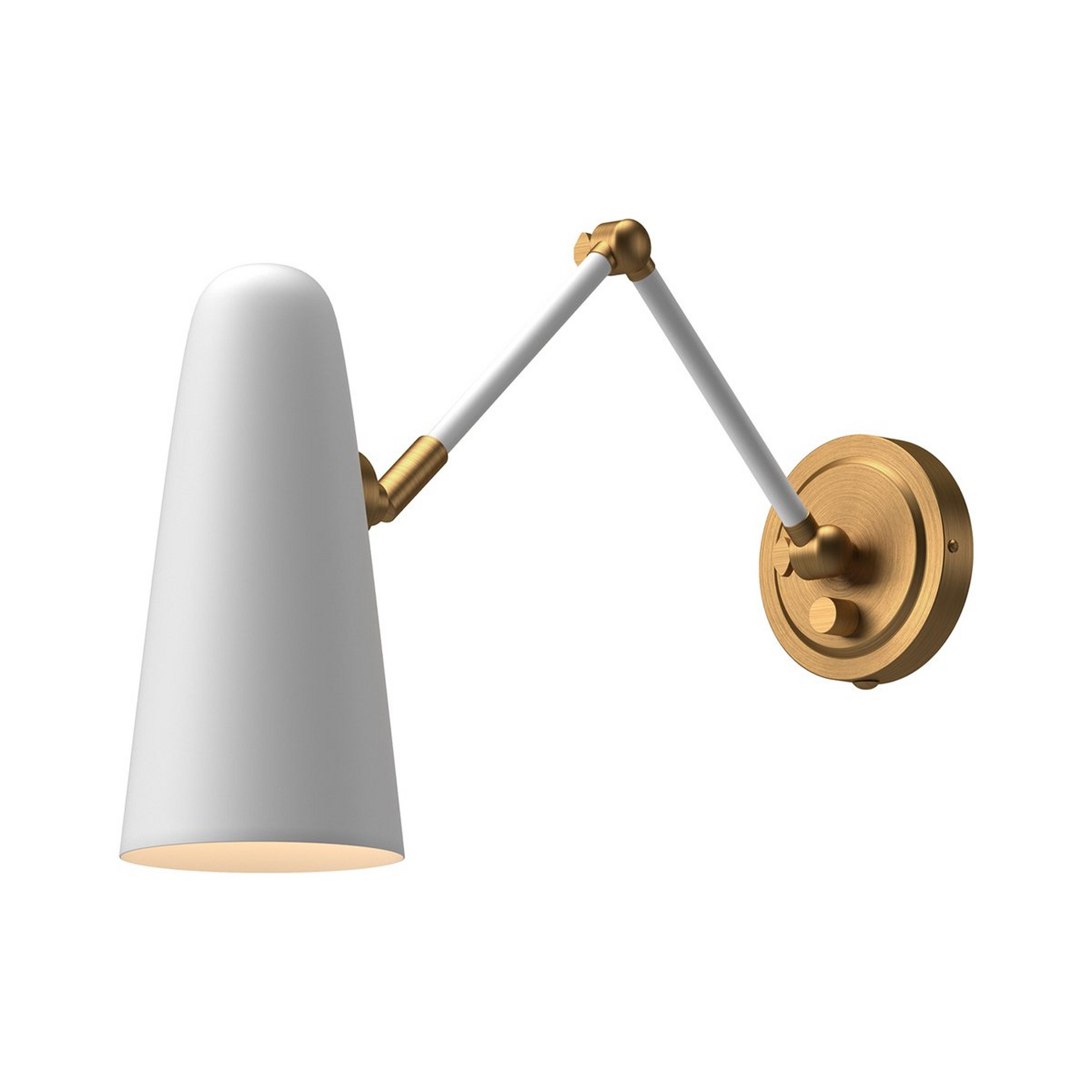 A Yancie Arched Swing Arm with Aged Gold / White color
