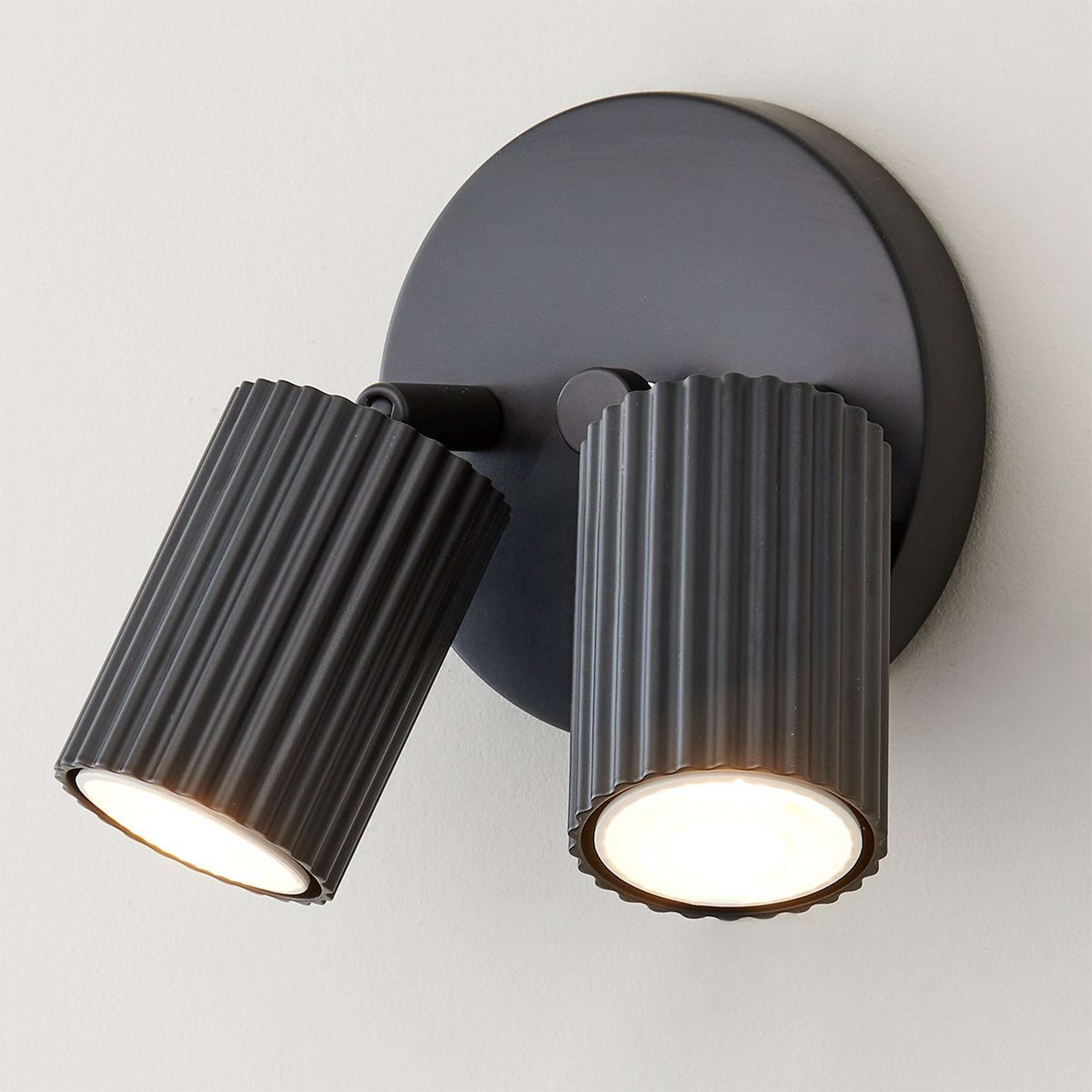 A Aperture Swing Arm Sconce - 2 Light with Matte Black color