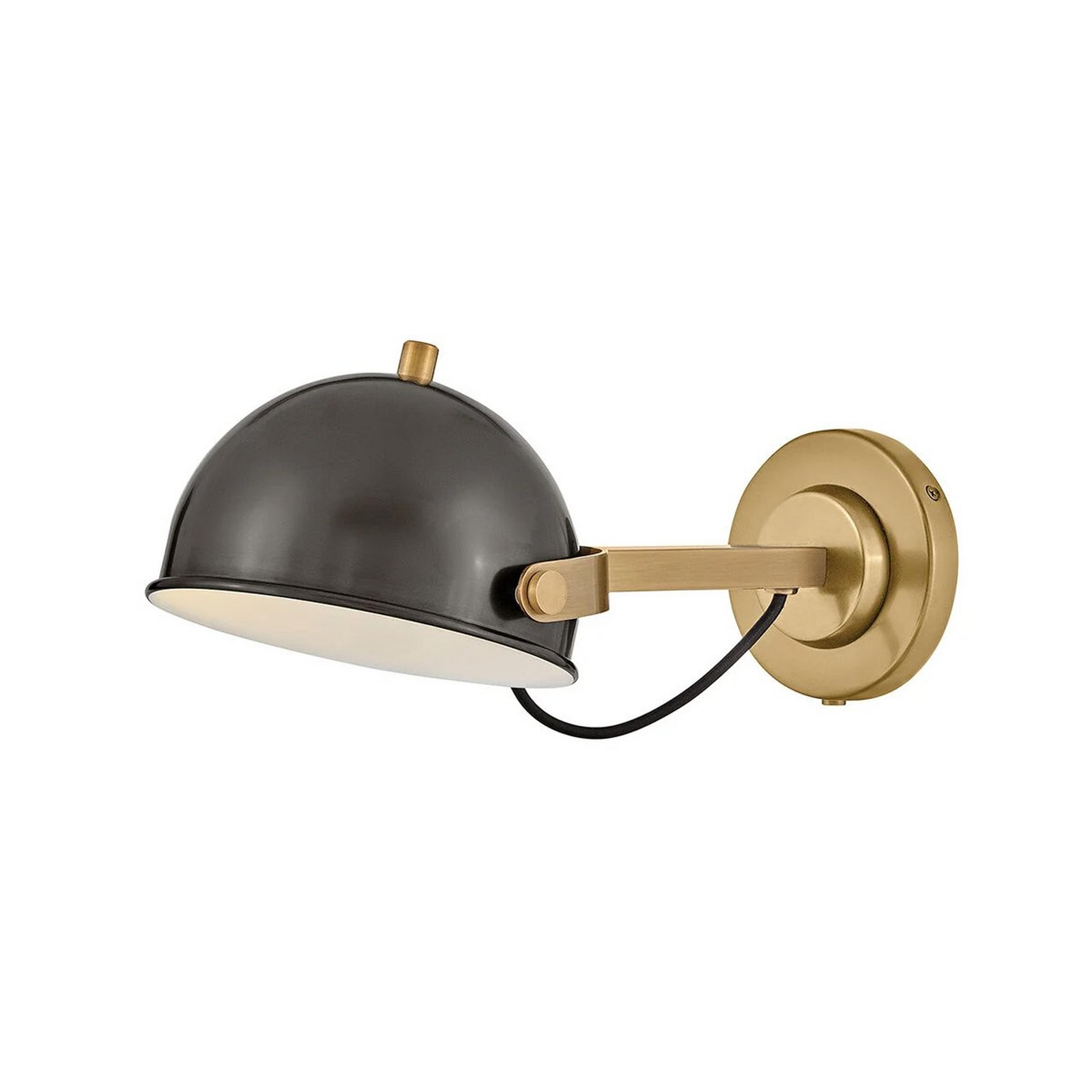 A Neofytos Swing Arm Sconce with Brass / Graphite color