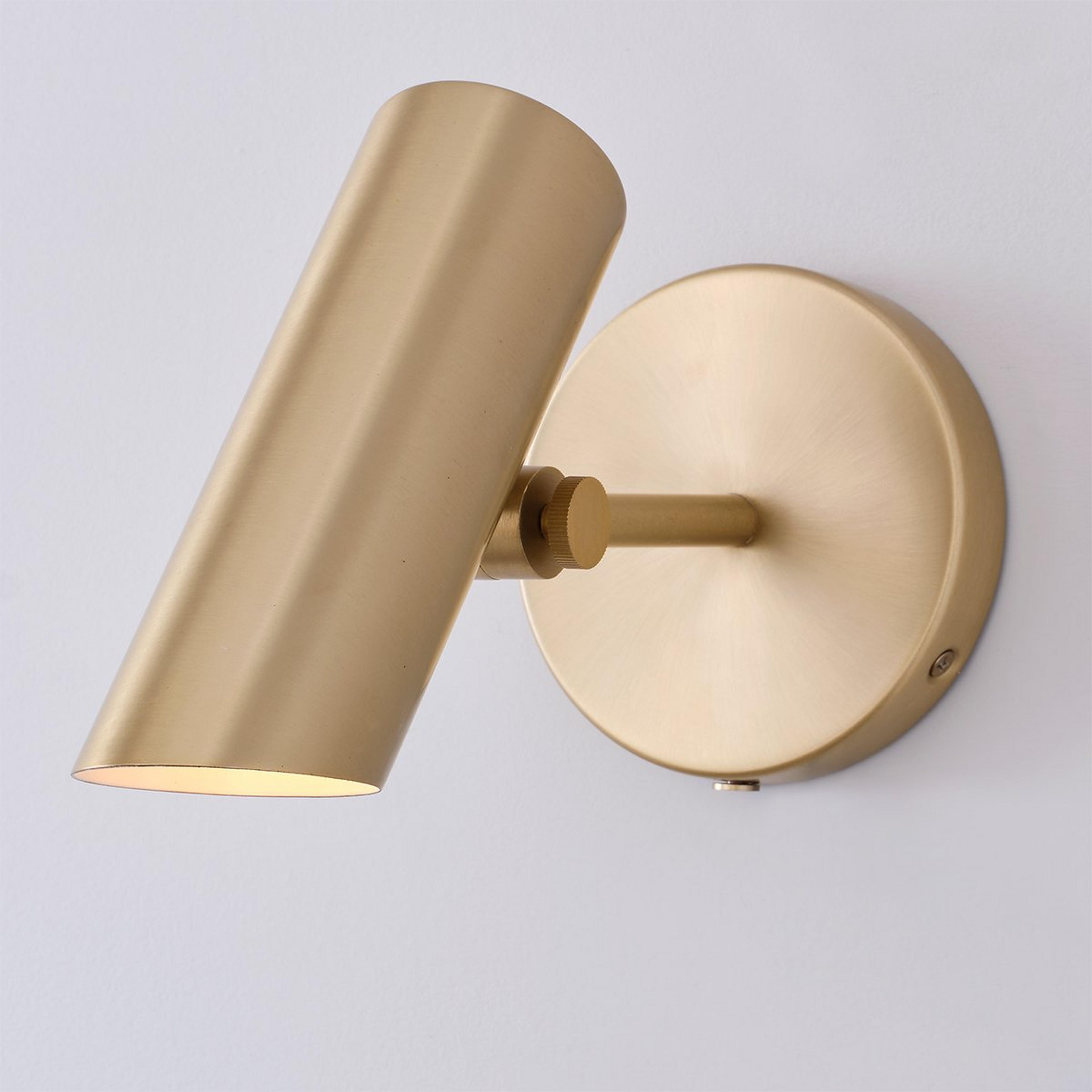 A Patience Swing Arm Sconce - Small with Satin Brass color