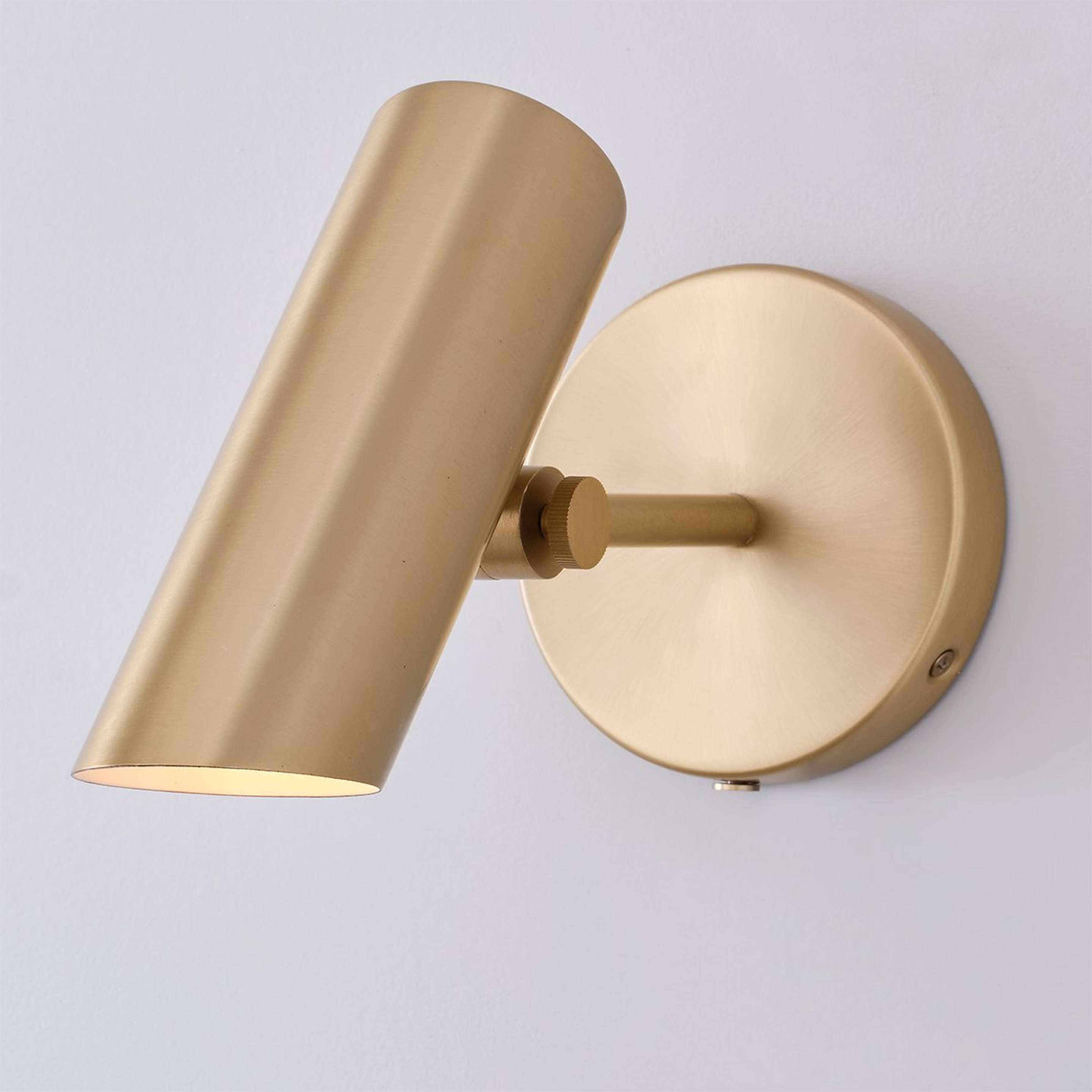 A Patience Swing Arm Sconce - Small with Satin Brass color