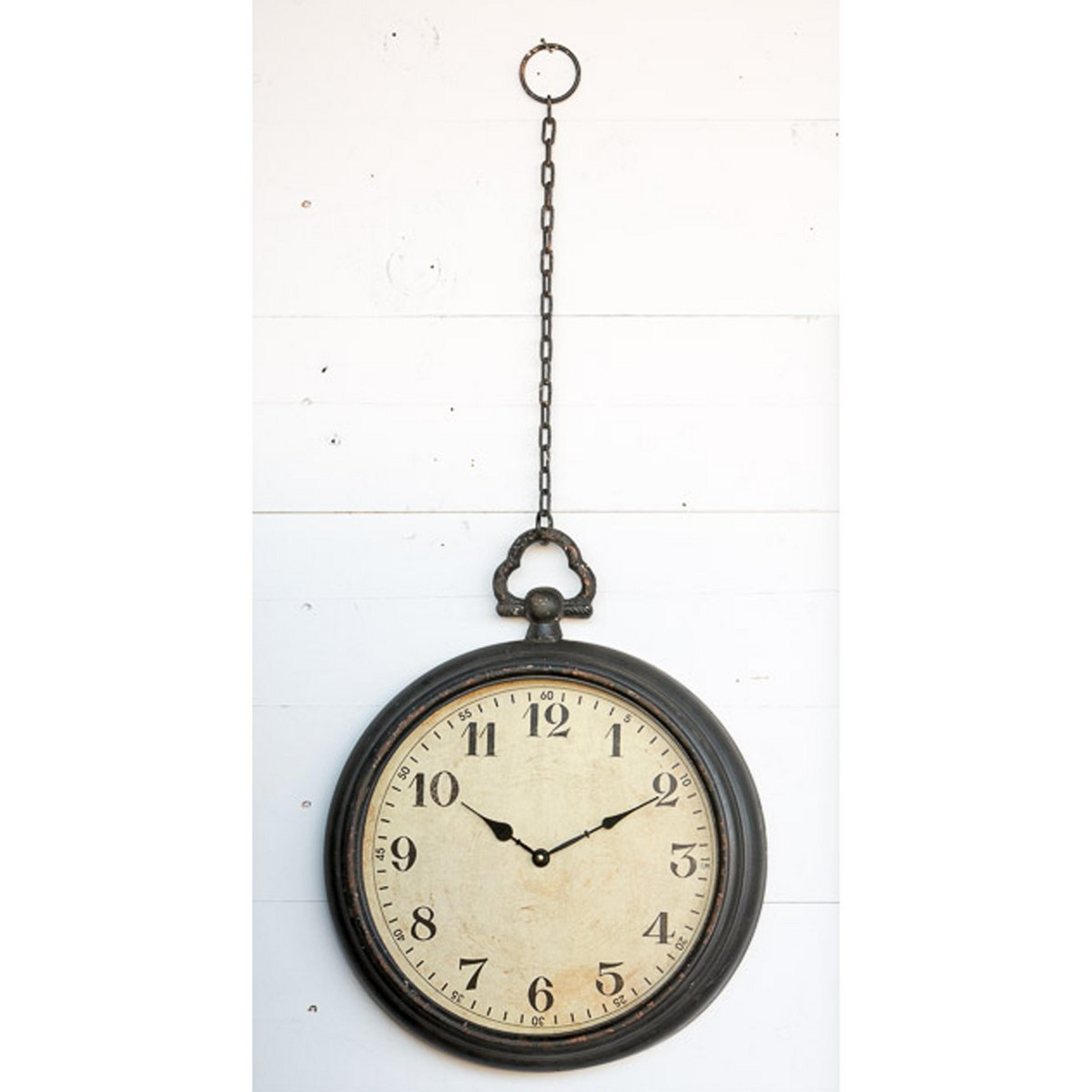 A Aged Timepiece Wall Clock with Rusted Black color