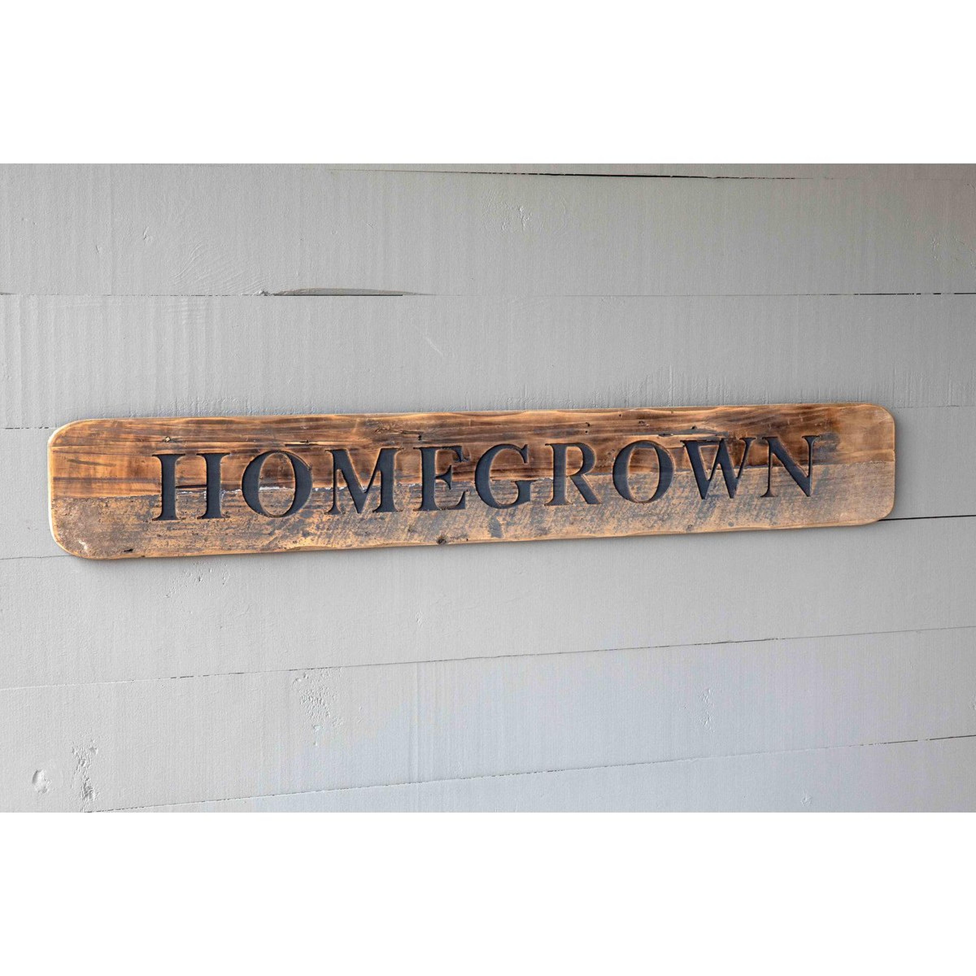 A Homegrown Plaque with Distressed Wood / Black color