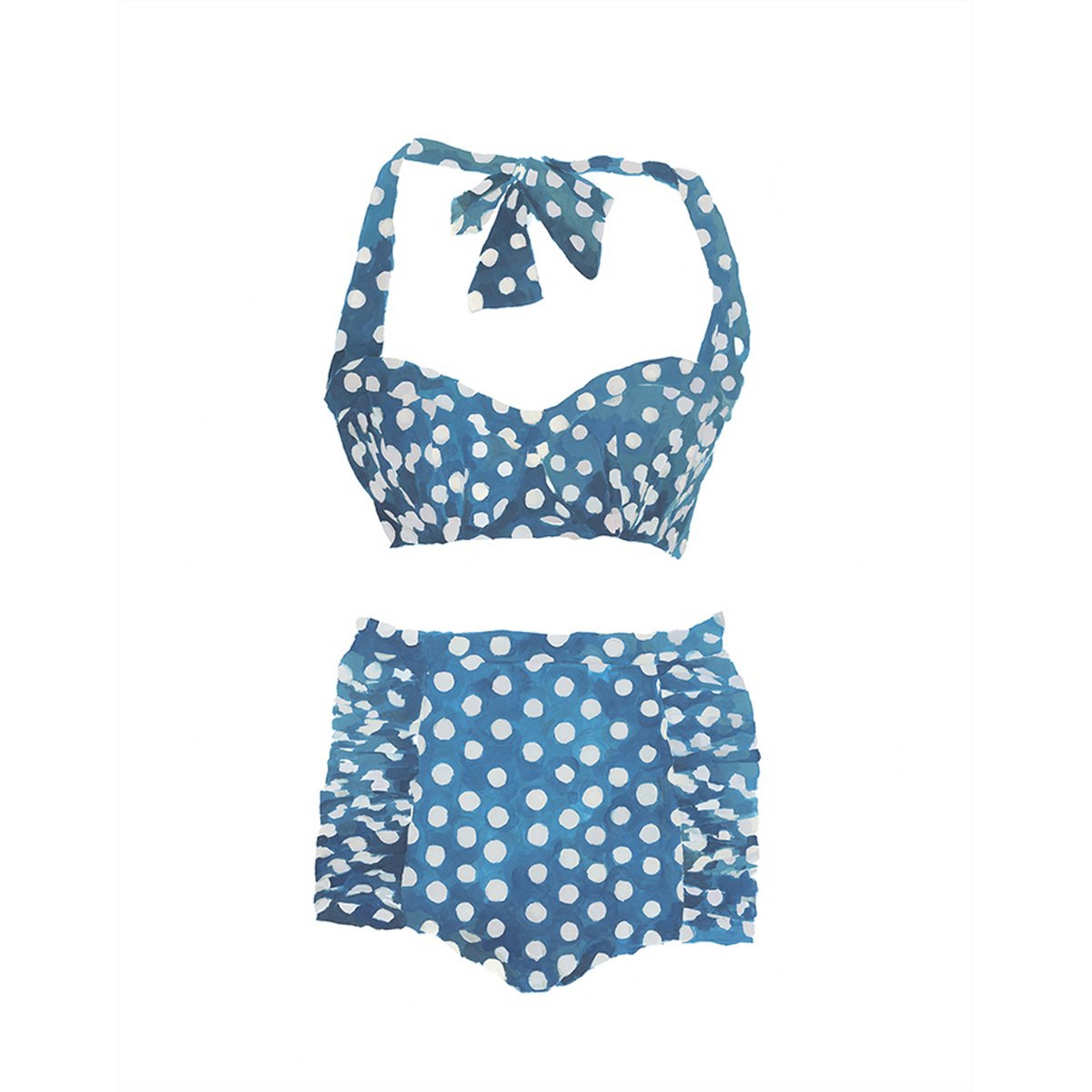 A Swimwear Nostalgia Wall Decor I with Blue / White color