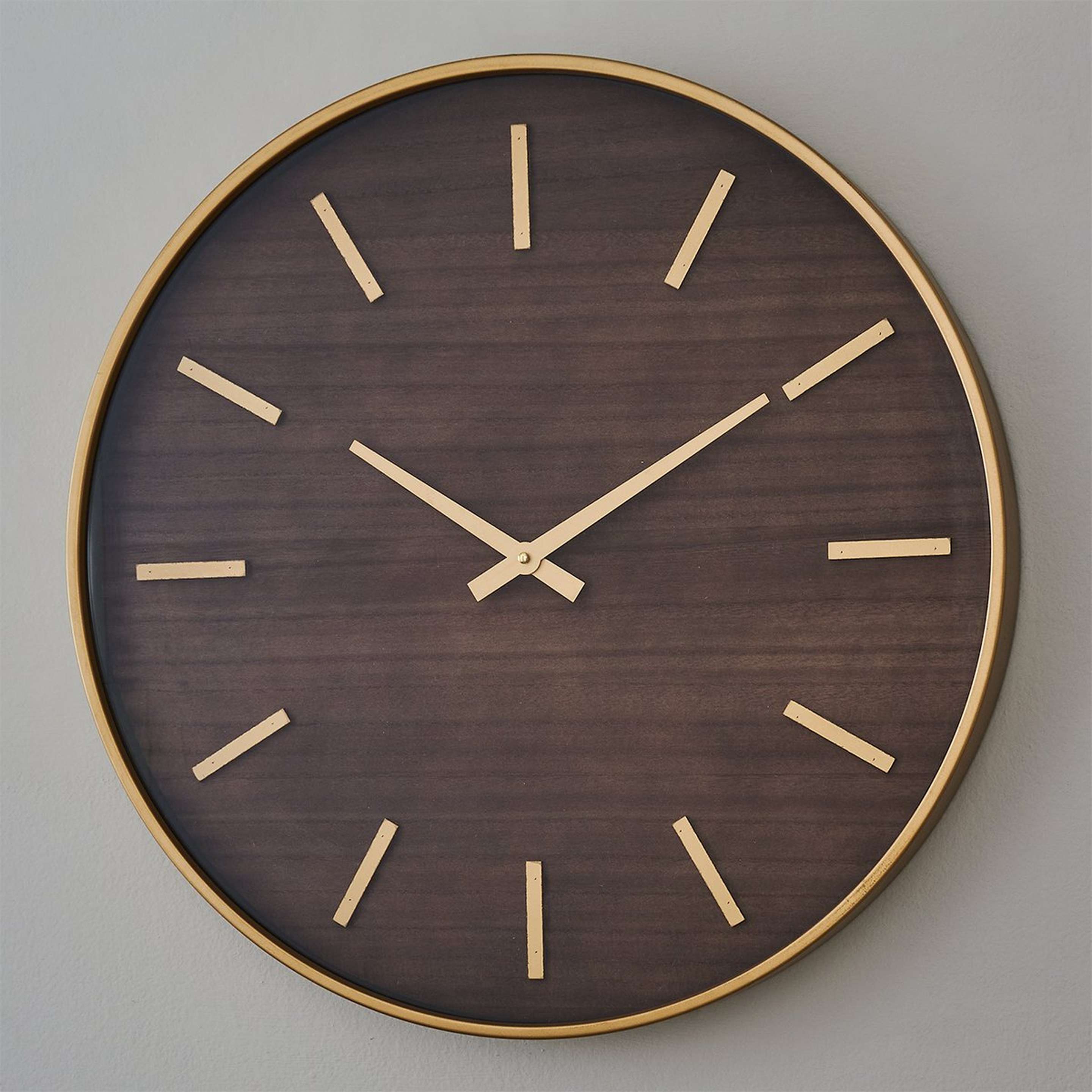 A Empire Wall Clock with Gold / Dark Wood color