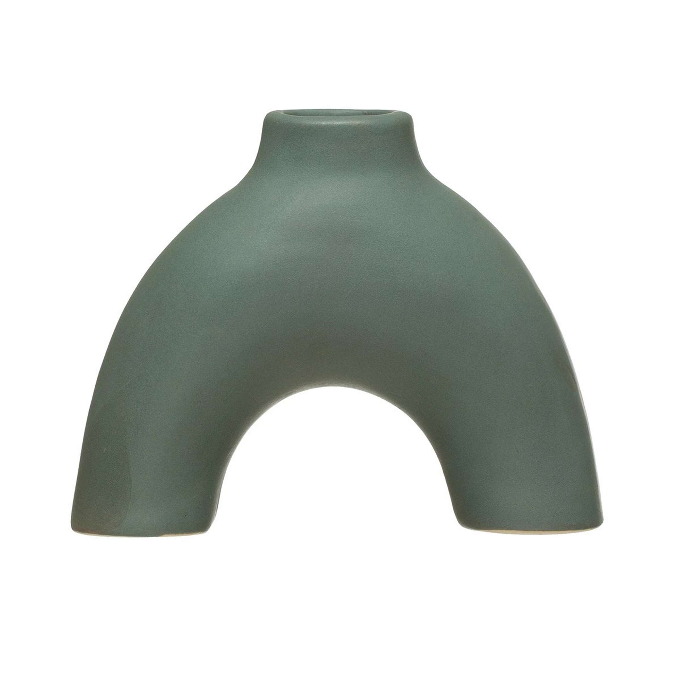 A Arcus Vase with Matte Teal Terracotta color