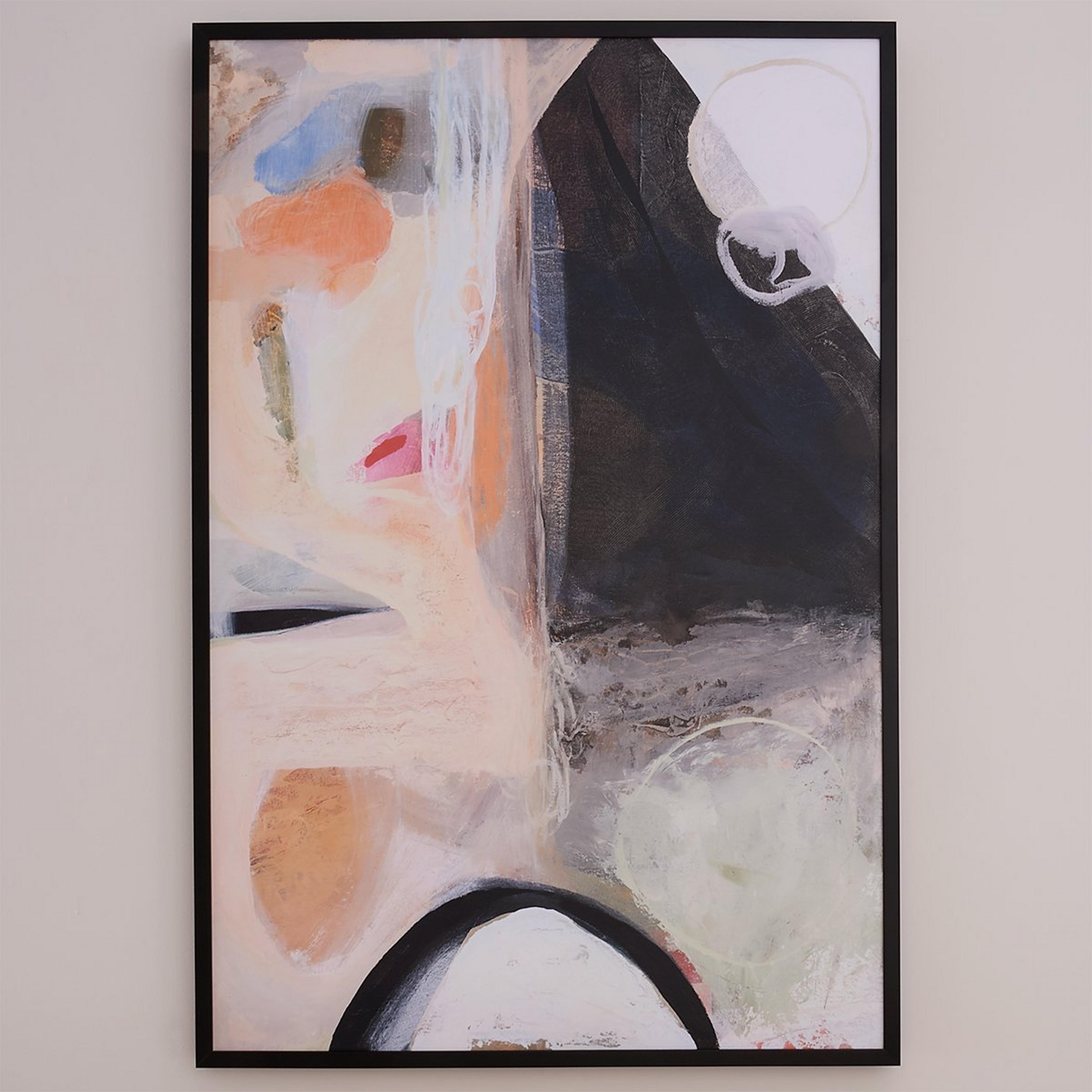 A Blushing Maiden Wall Art with Black / Peach / Beige / Blue / White  color