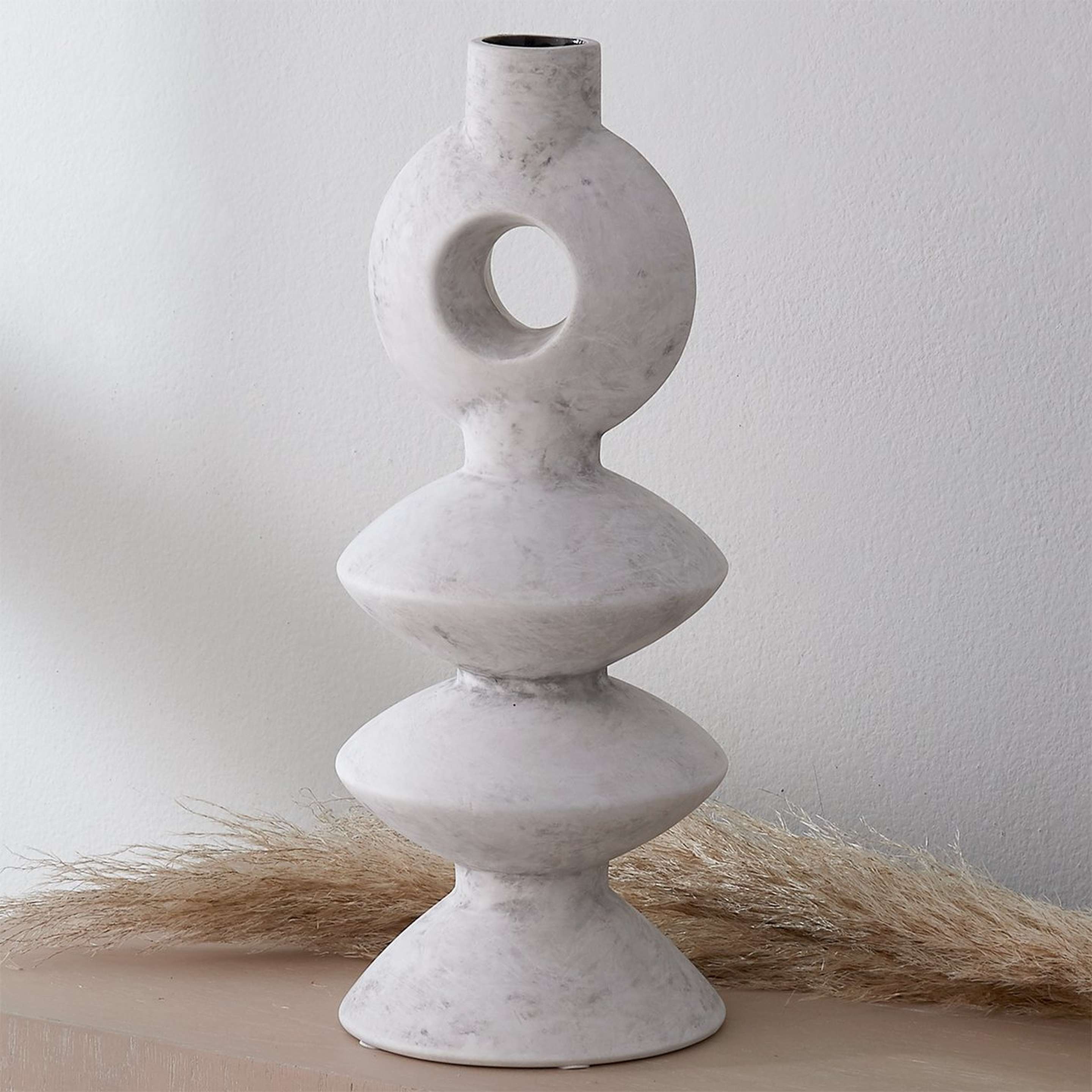 A Seger Vase - Circle with Distressed / White color