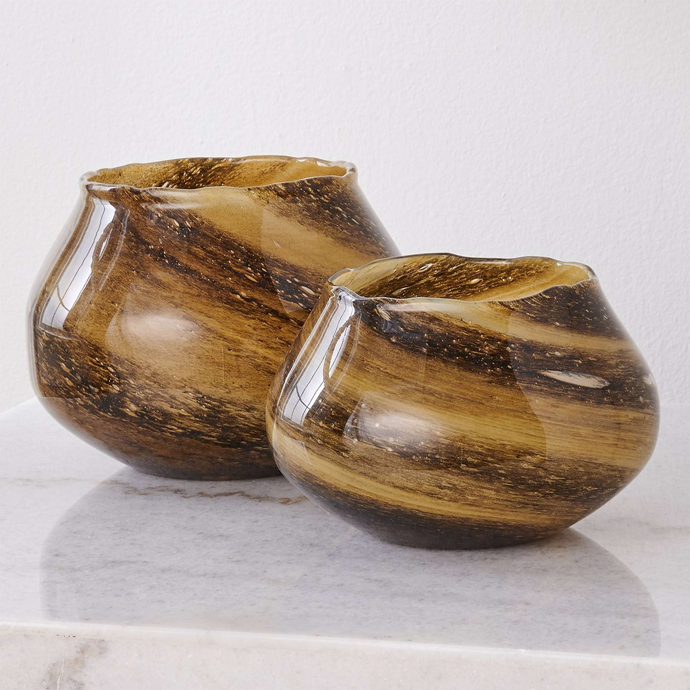 A Carey Vases - Set of 2 with Tortoise Shell Glass color