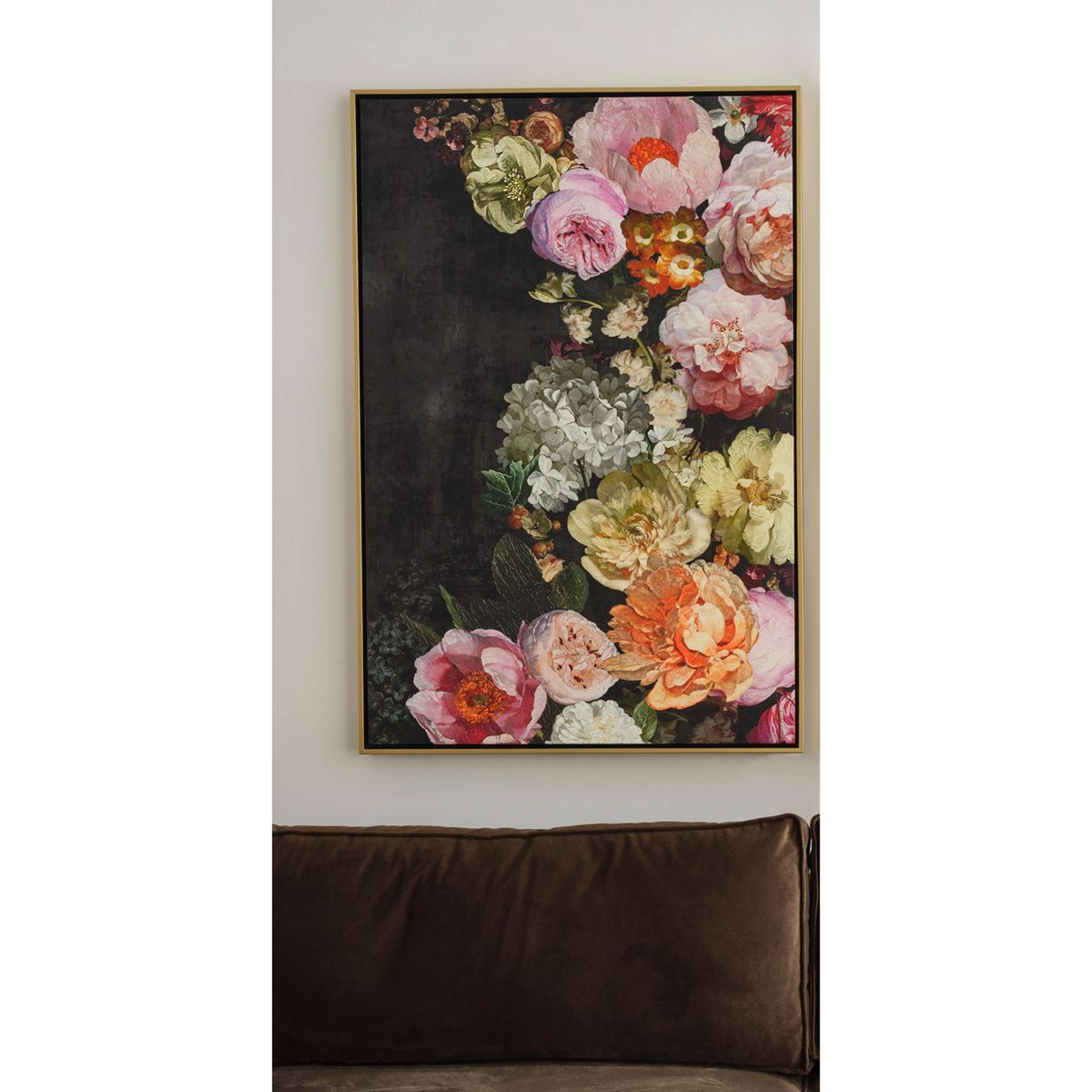 A Blooming Burst Wall Art - I with Pink / Black / Yellow / White / Multi color