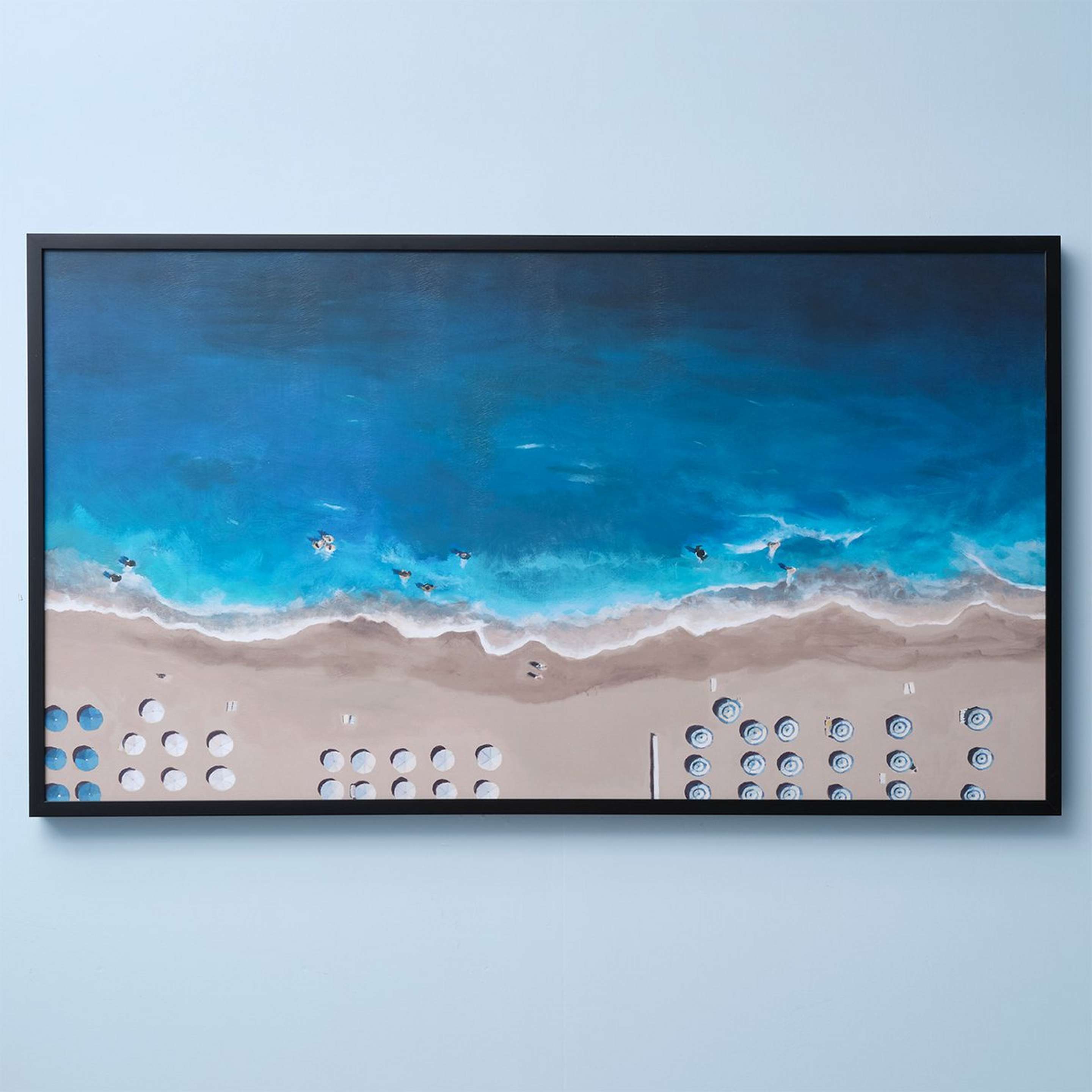 A La Playa Wall Art with Blue / Sand / White color