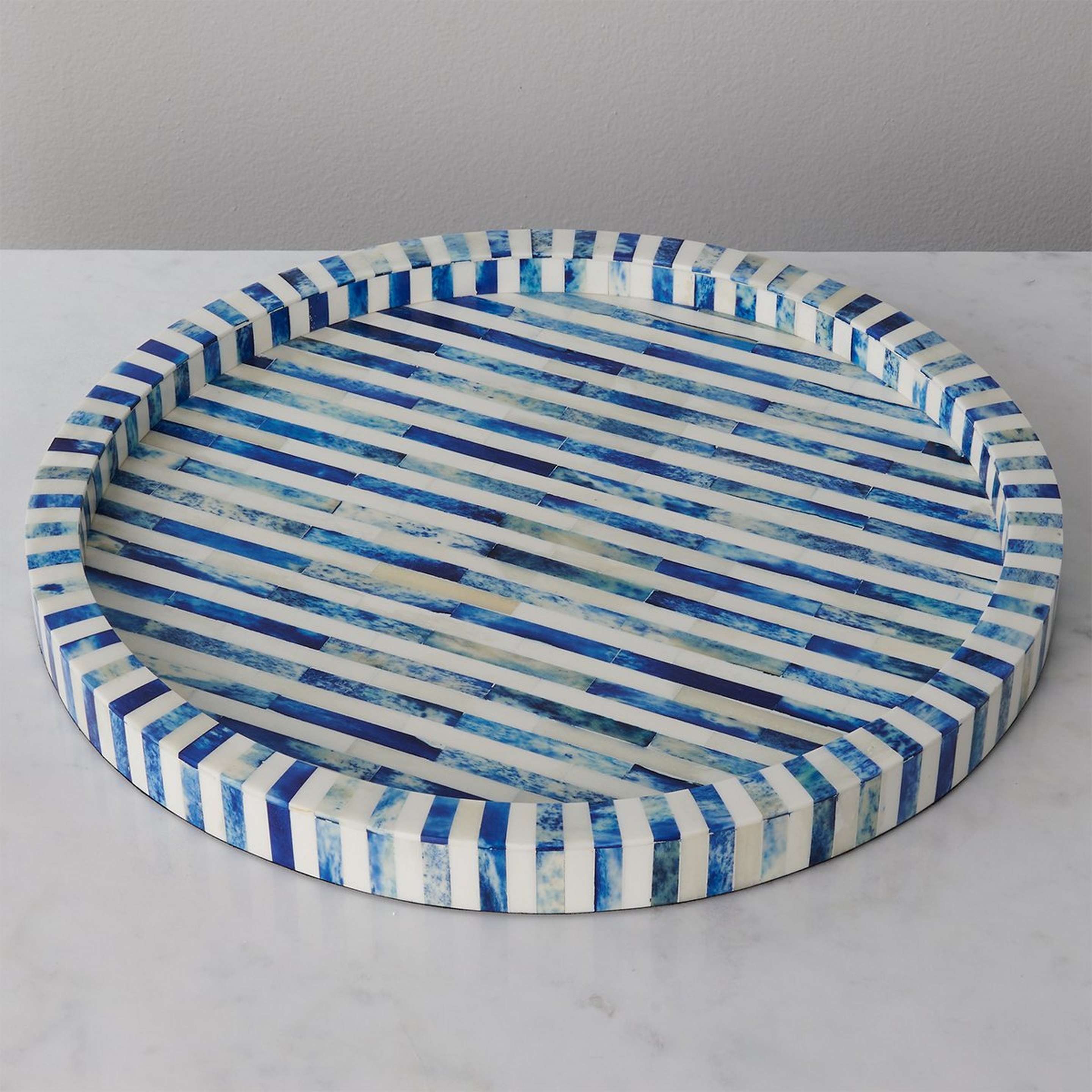 A Vasso Tray with Blue / White / Bone color
