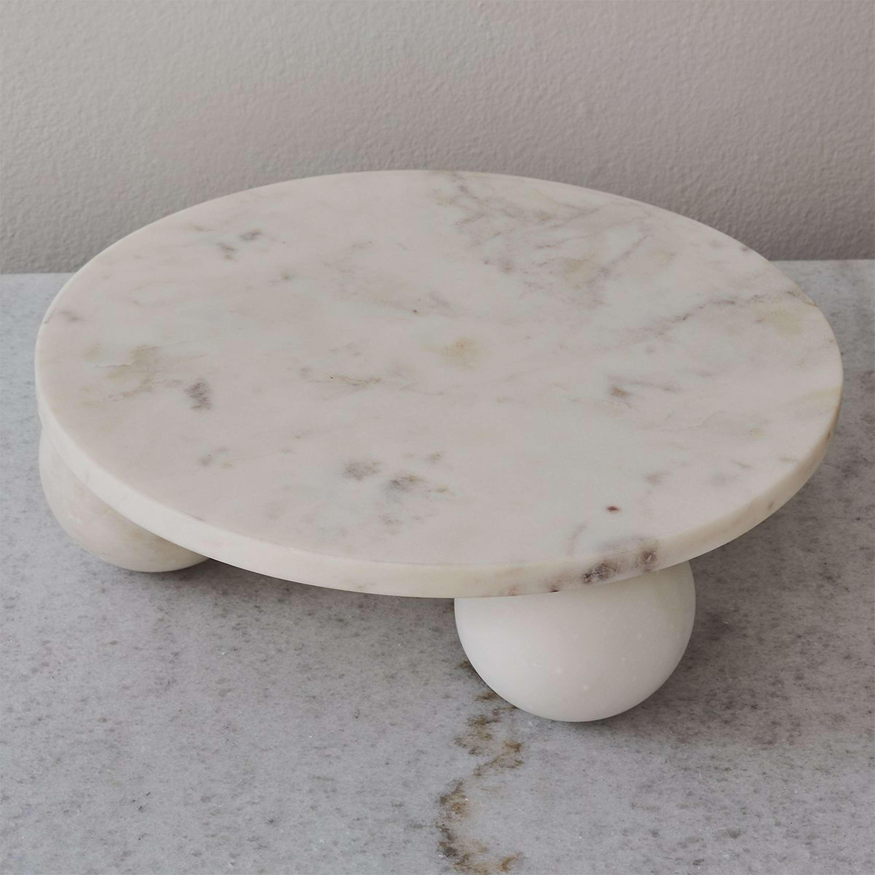 A Ionic Pedestal Tray with White Marble color