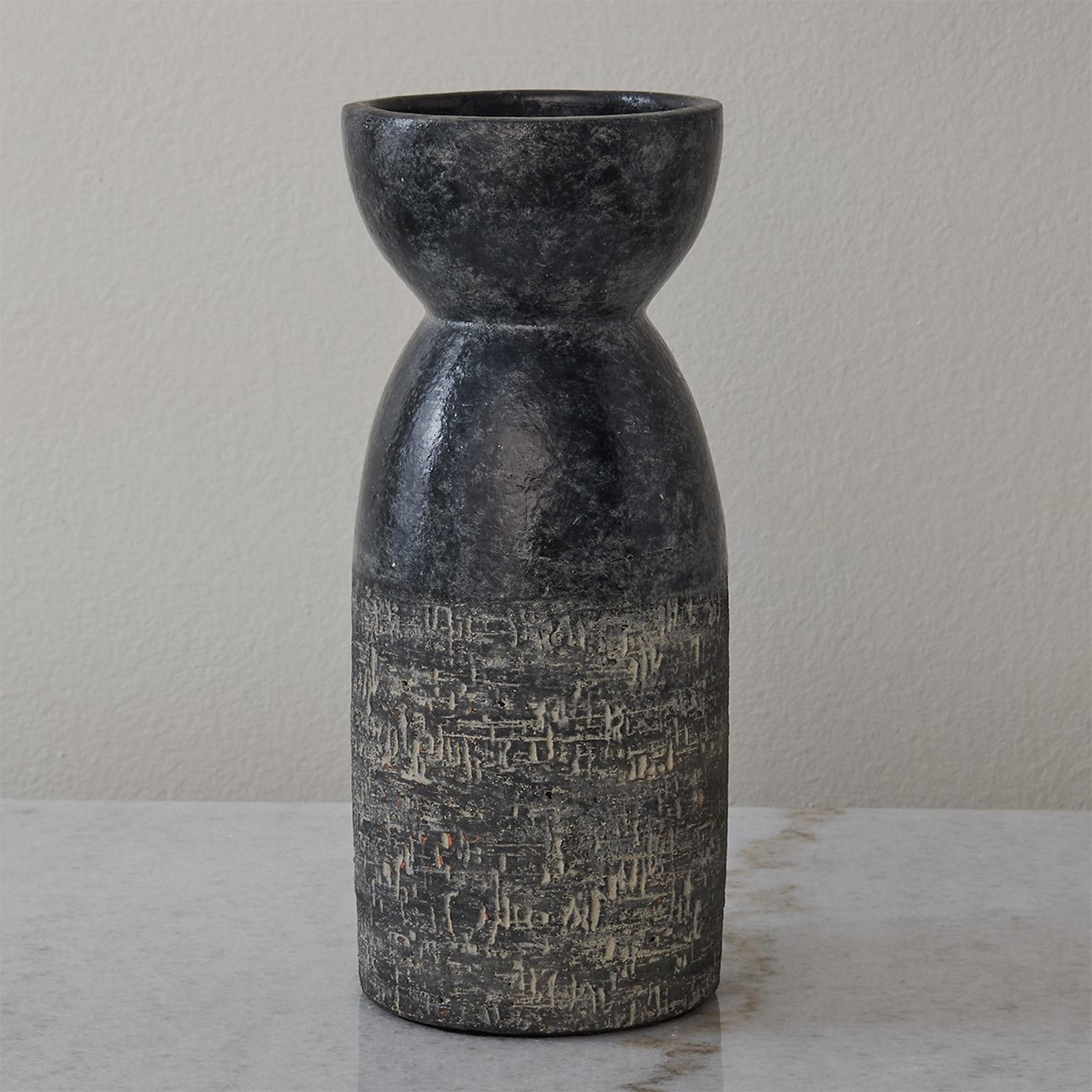 A Zando Candleholder - Large with Black Ceramic  color