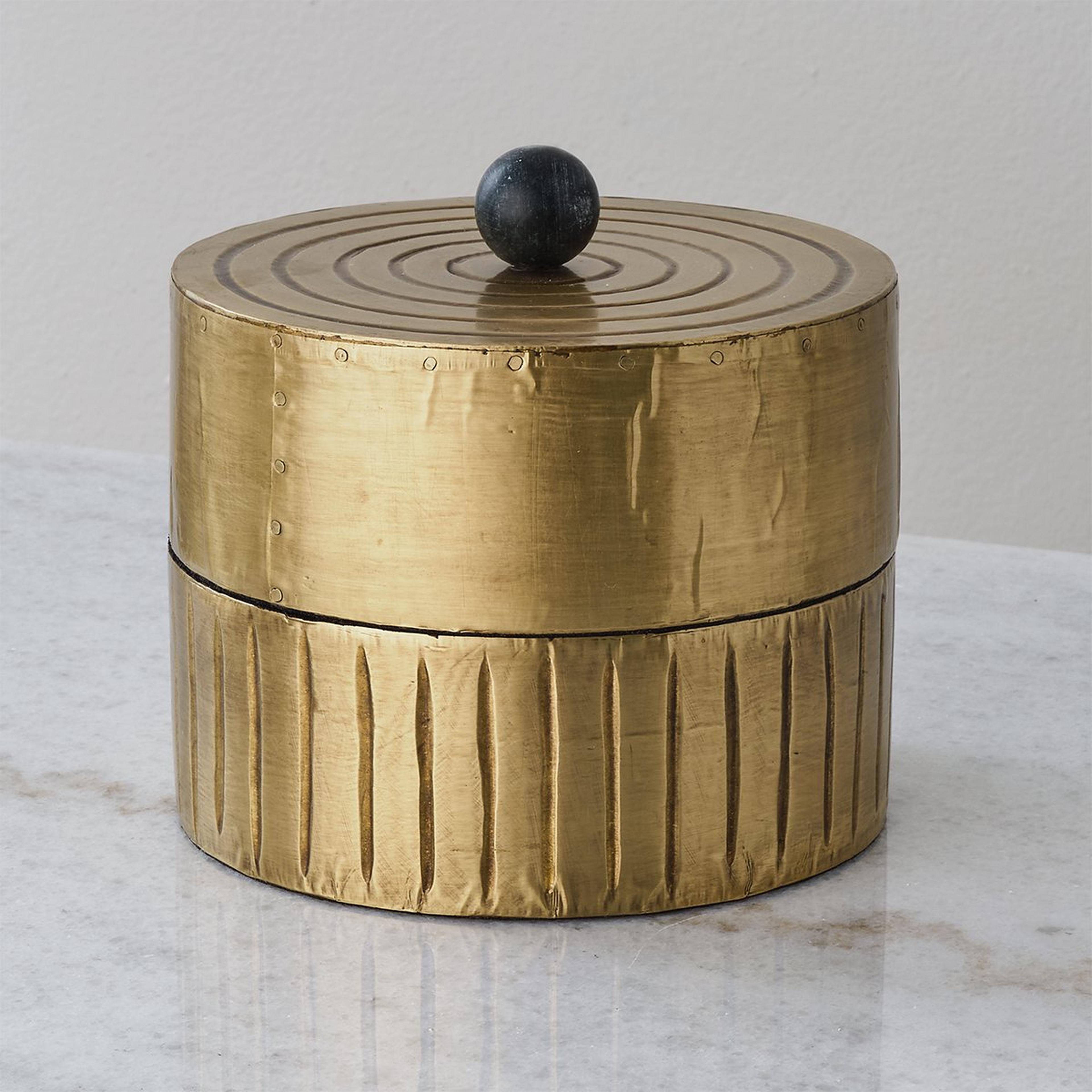 A Harris Trinket Box with Antique Brass / Marble  color