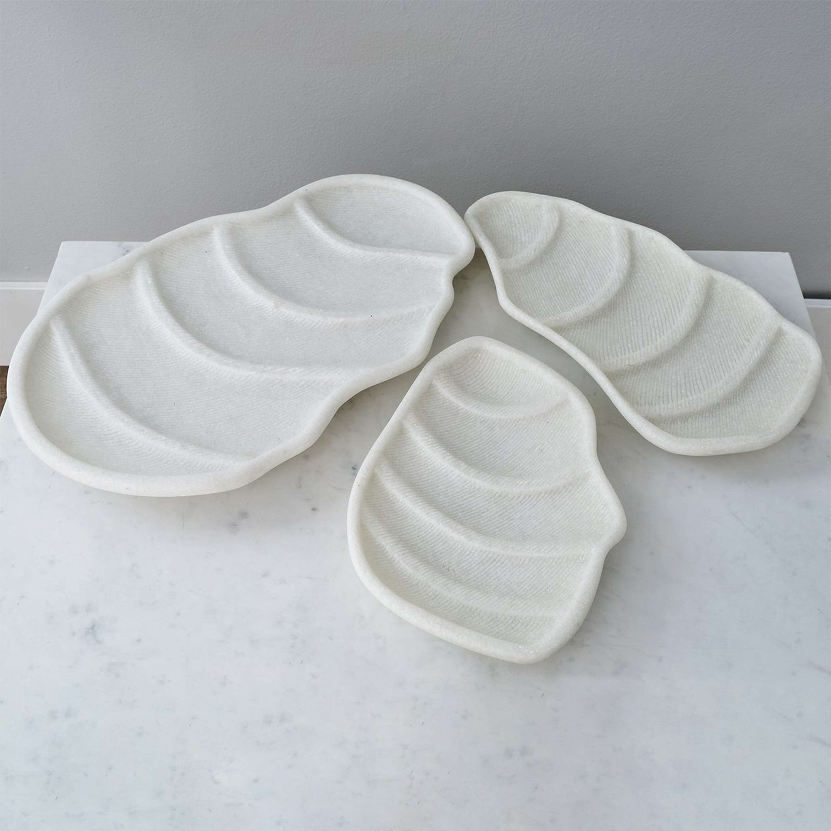 A Drummond Trays - Set of 3 with Ivory Ricestone color