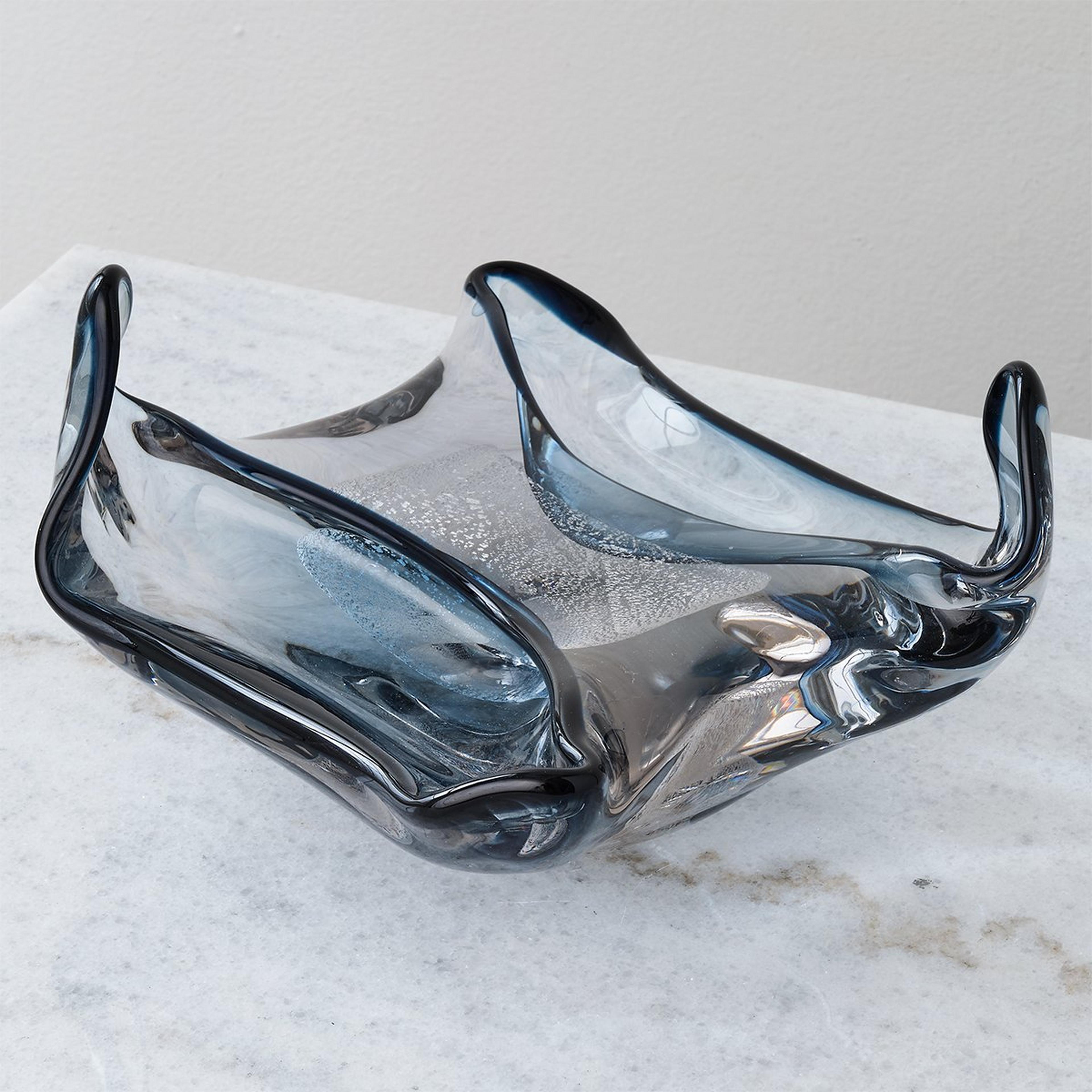 A Sans Forme Sculpture with Blue Glass color