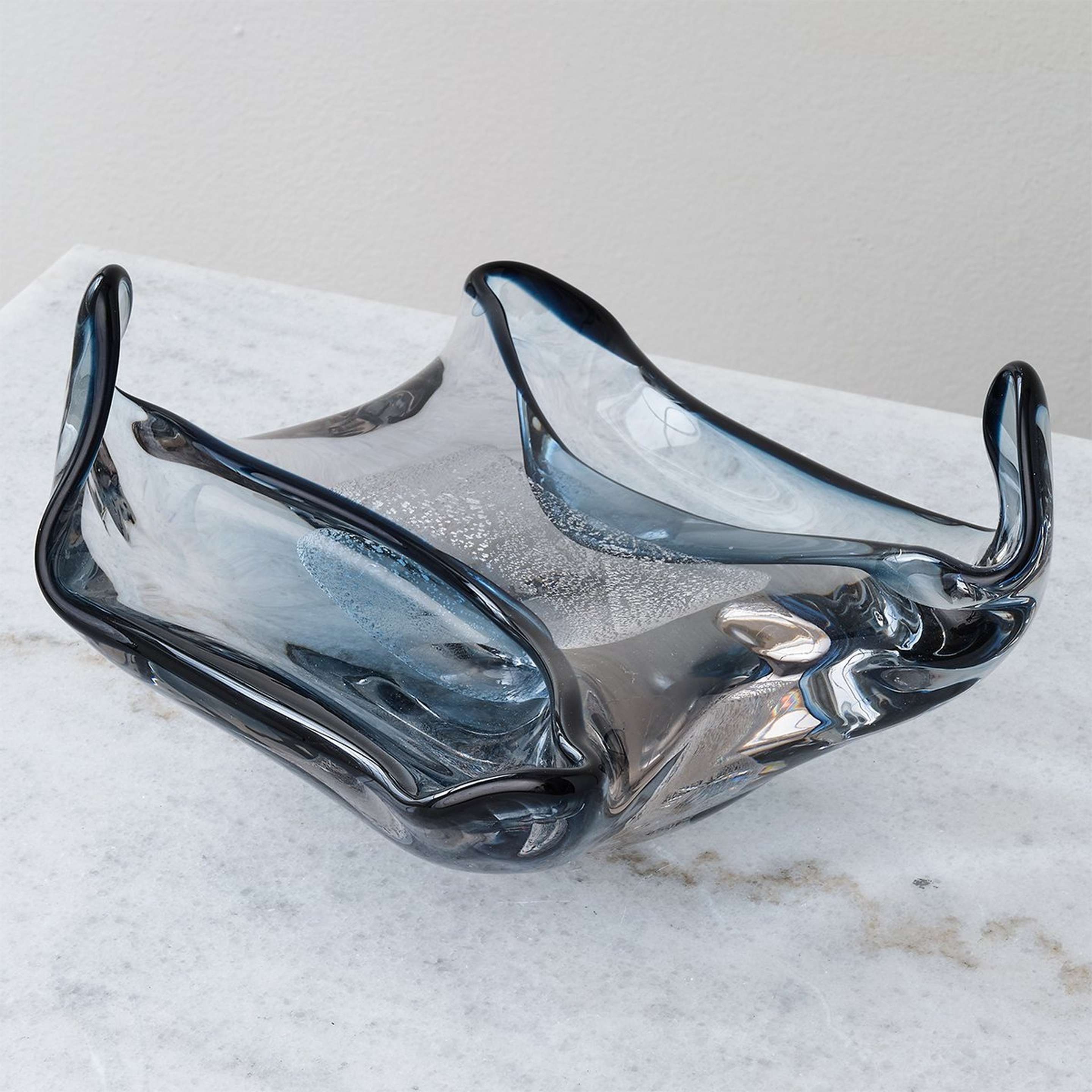 A Sans Forme Sculpture with Blue Glass color