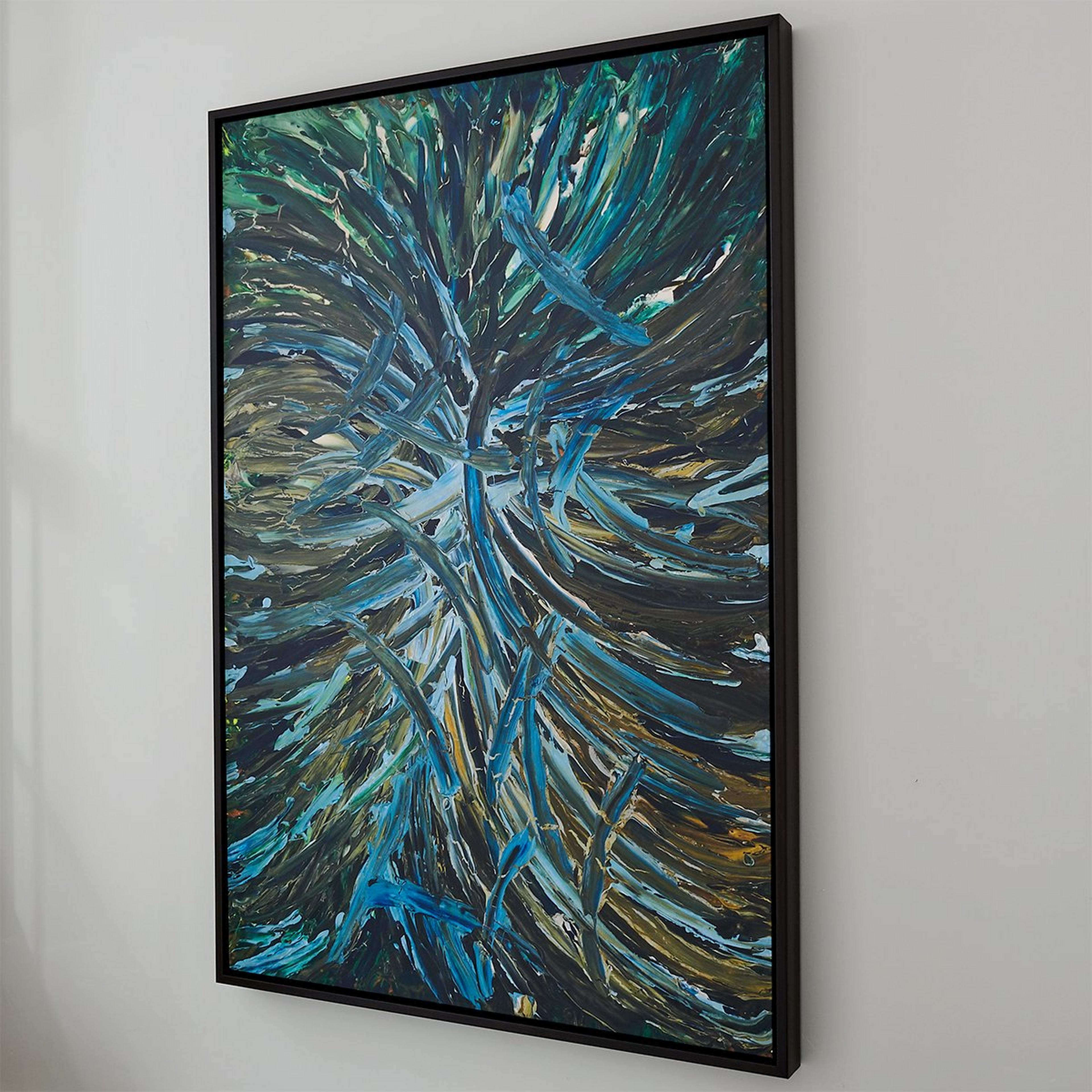 A Cambio Wall Art with Peacock Feather / Black color