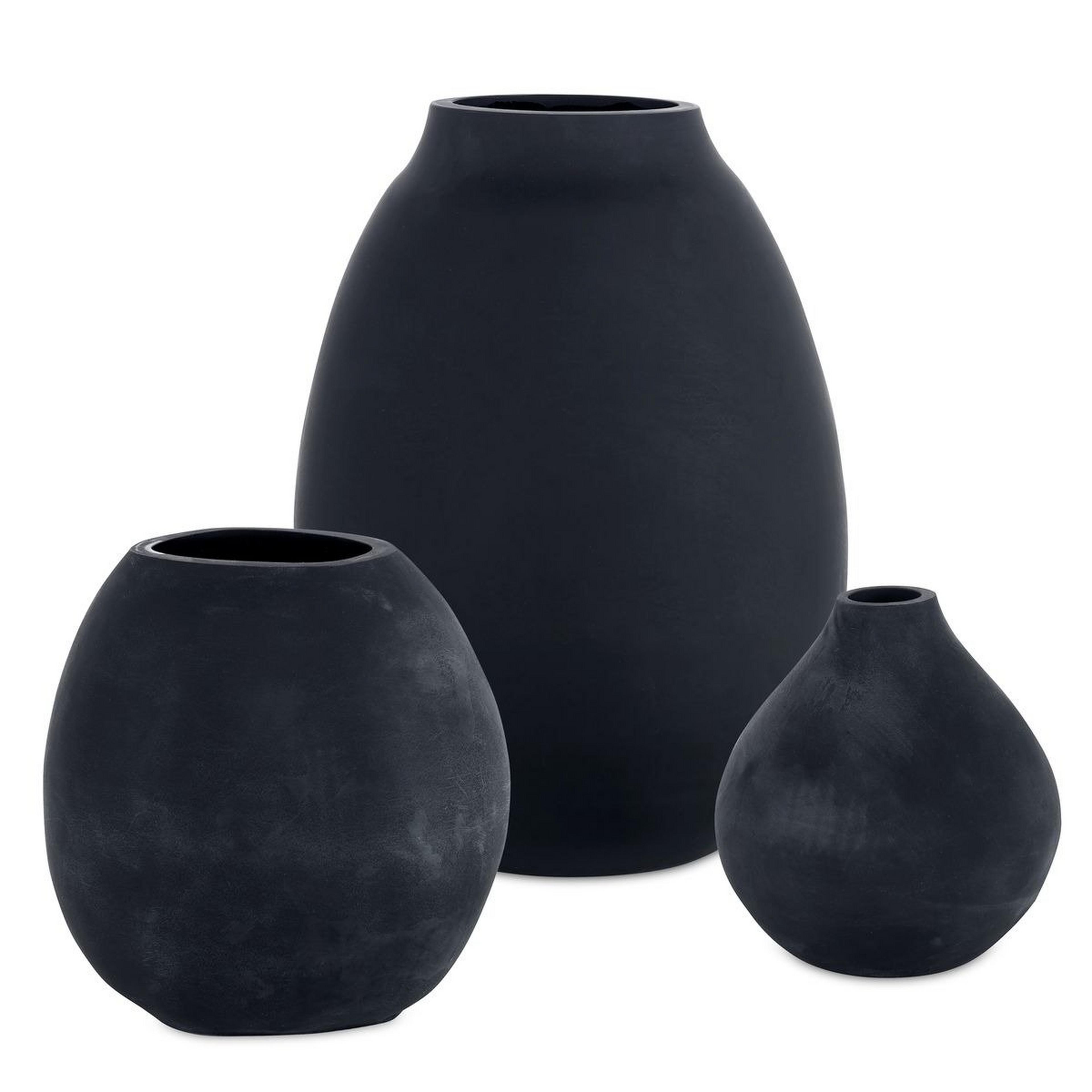 A Regine Vases - Set of 3 with Black color