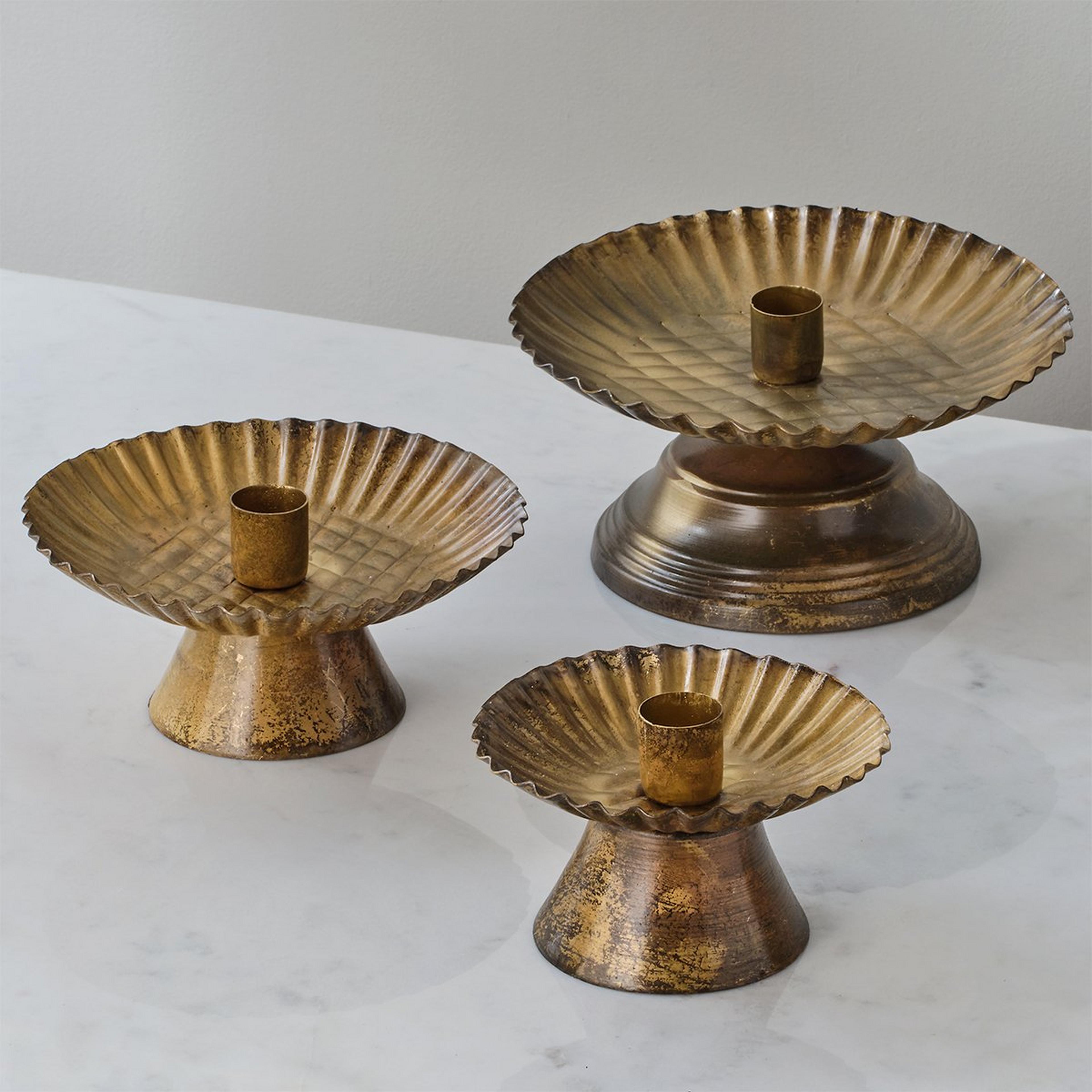 A Kerti Candle Holders - Set of 3 with Antique Gold color