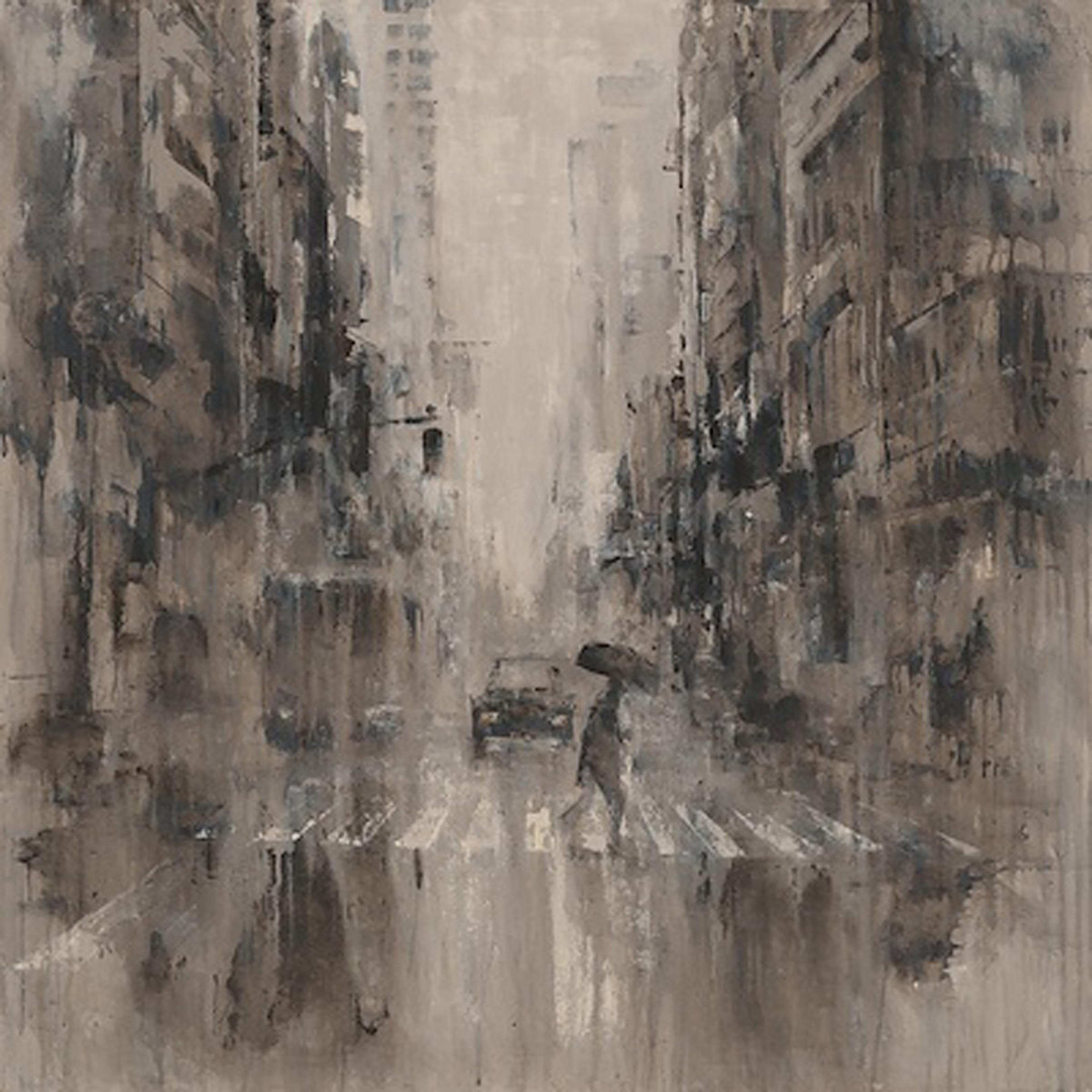 A Urban Rainfall Wall Art with Gray / White / Black color