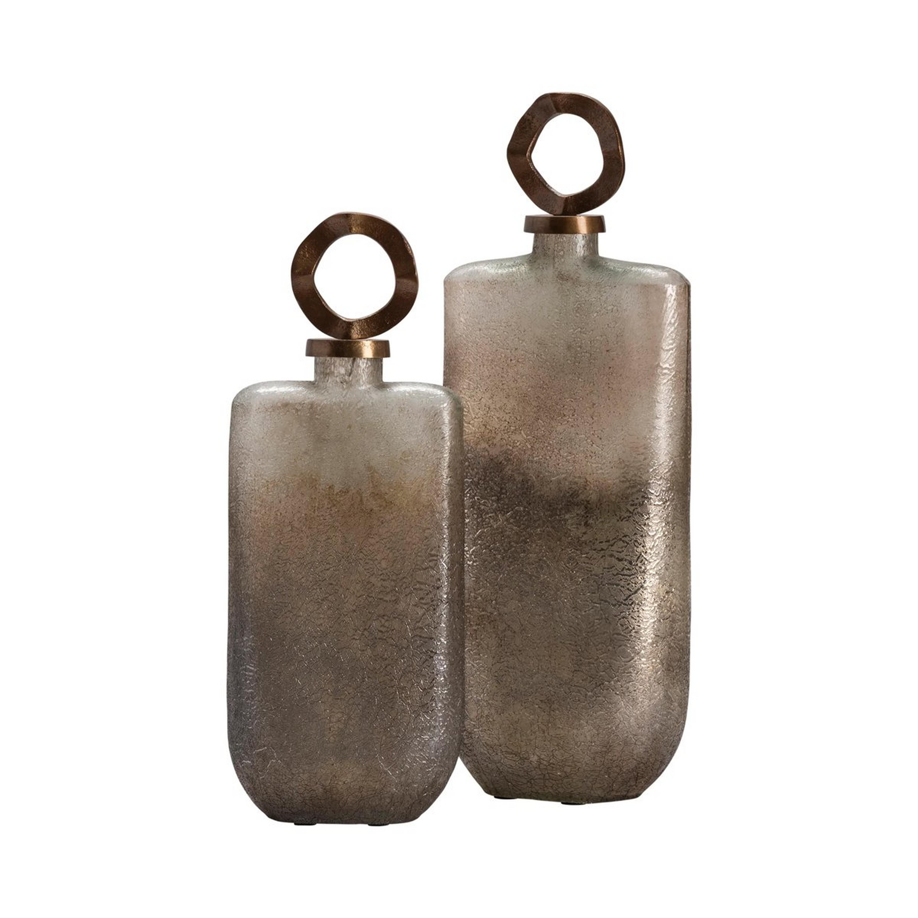 A Ira Glass Vases - Set of 2 with Dark Gray color