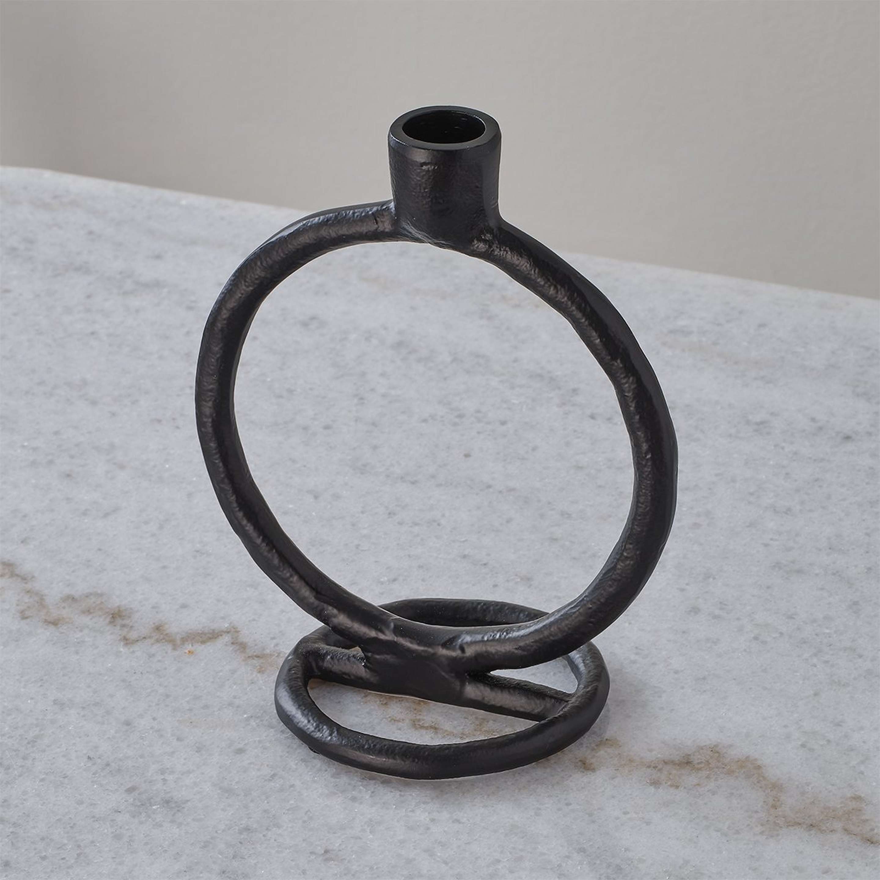 A Looped Candle Holder - Single with Black color