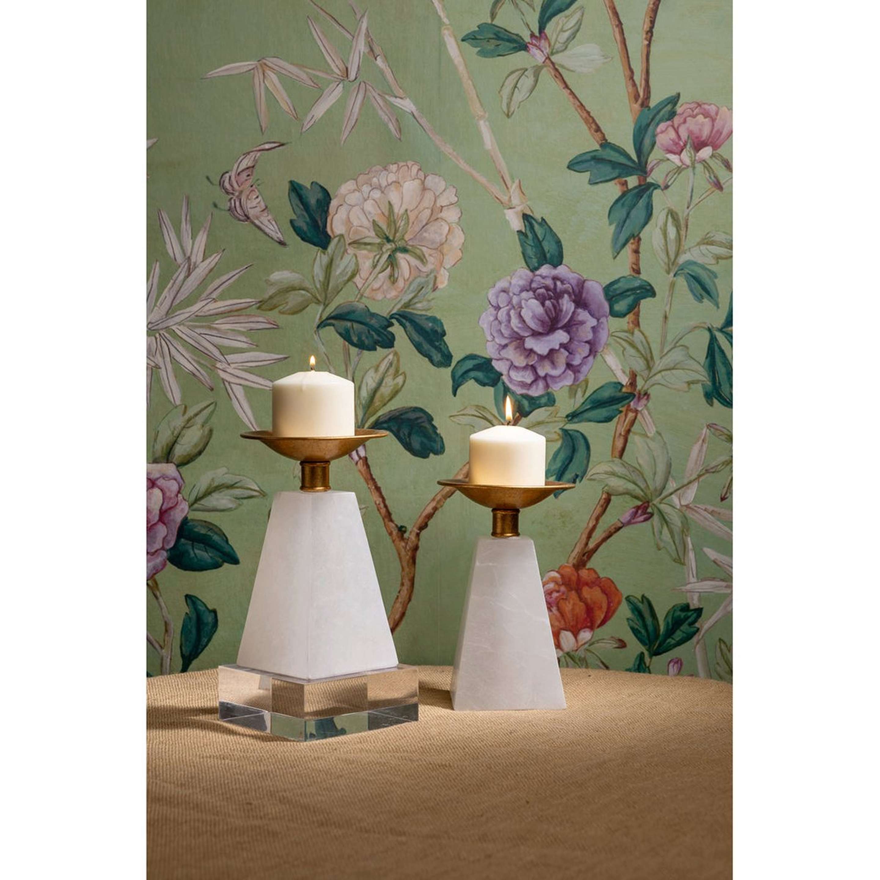 A Hapshetsut Candleholders - Set of 2 with Alabaster / Brass color