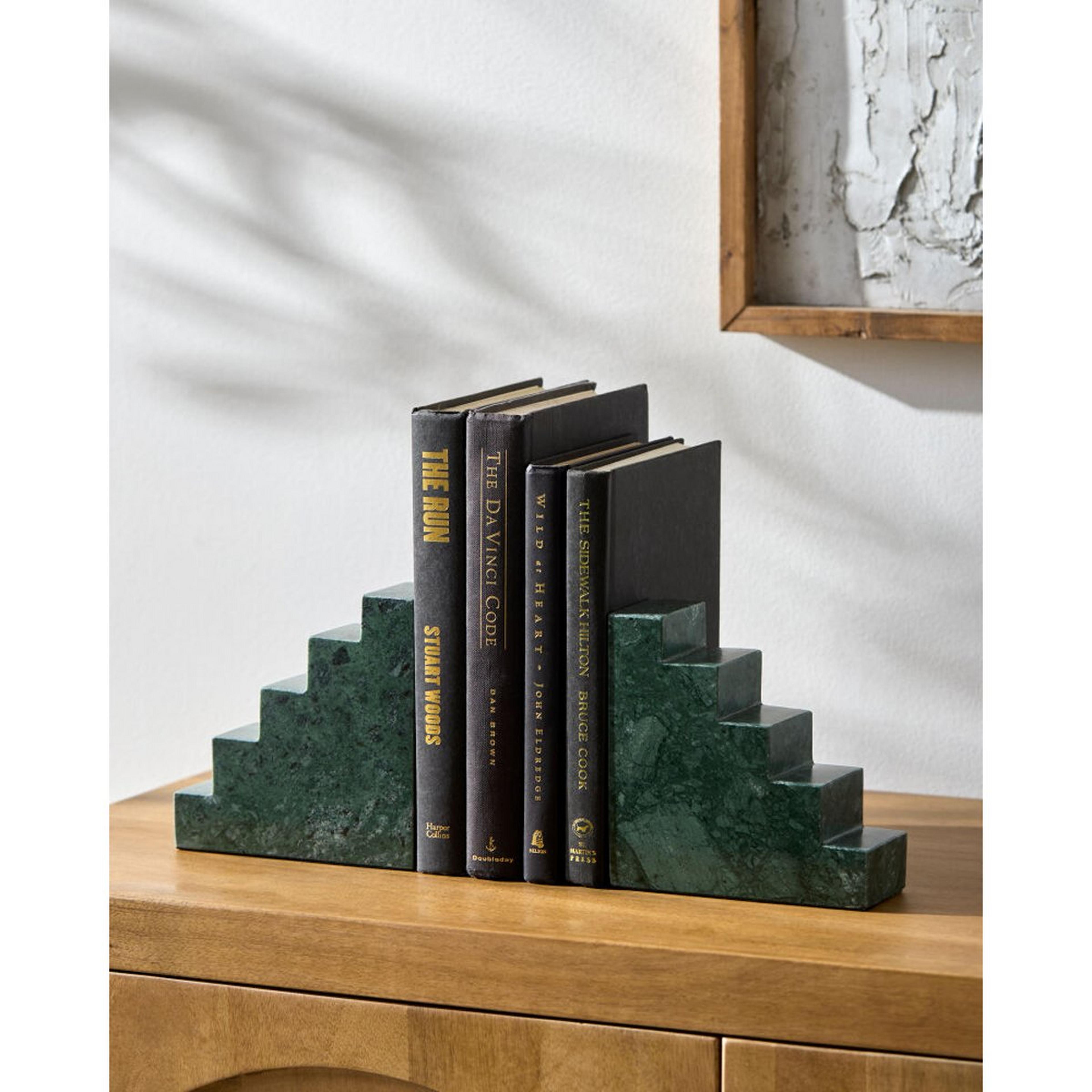 A Corinthian Bookend – Set of 2 with Marbled Green color
