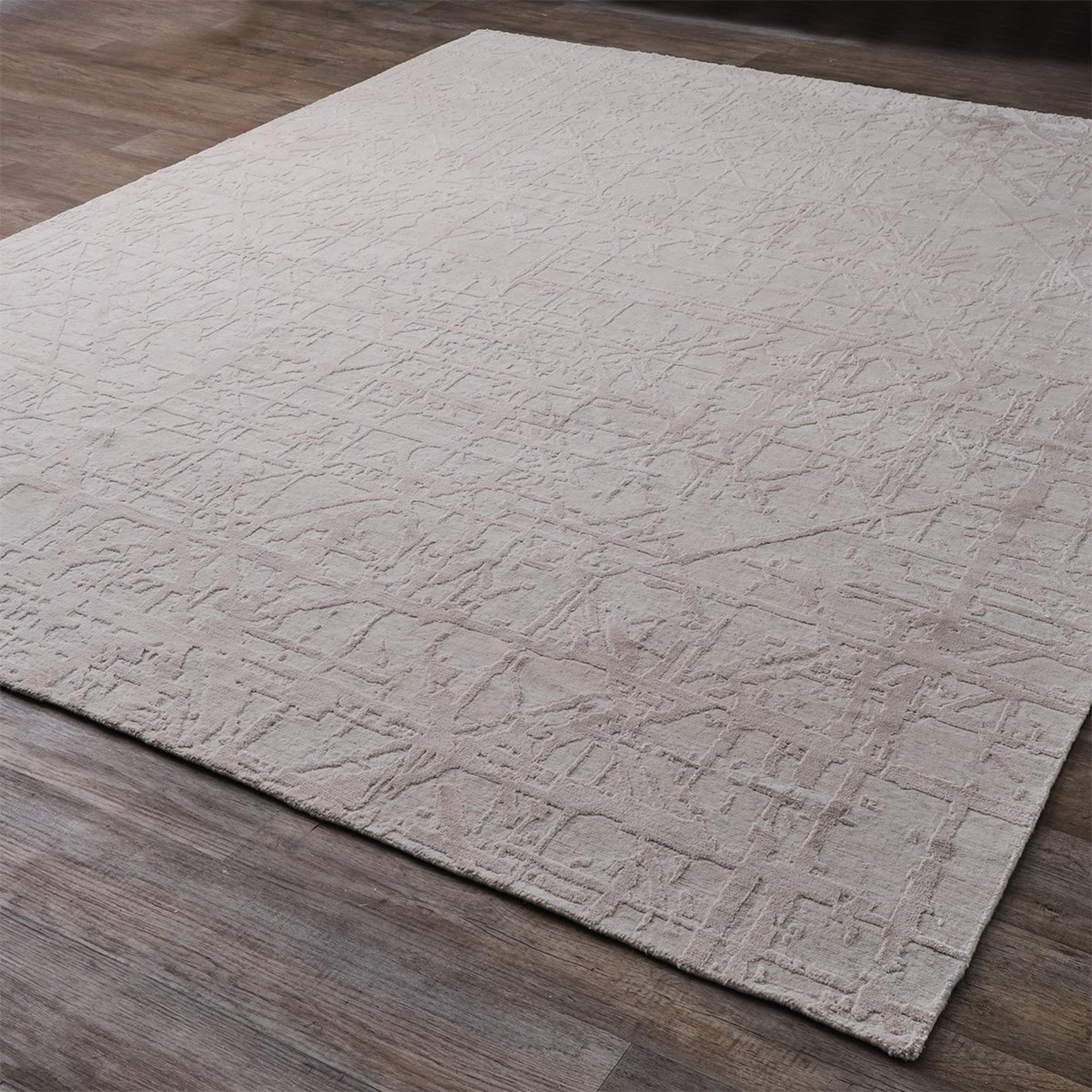 A Hyas Hand-Knotted Rug with Bone / Silver color