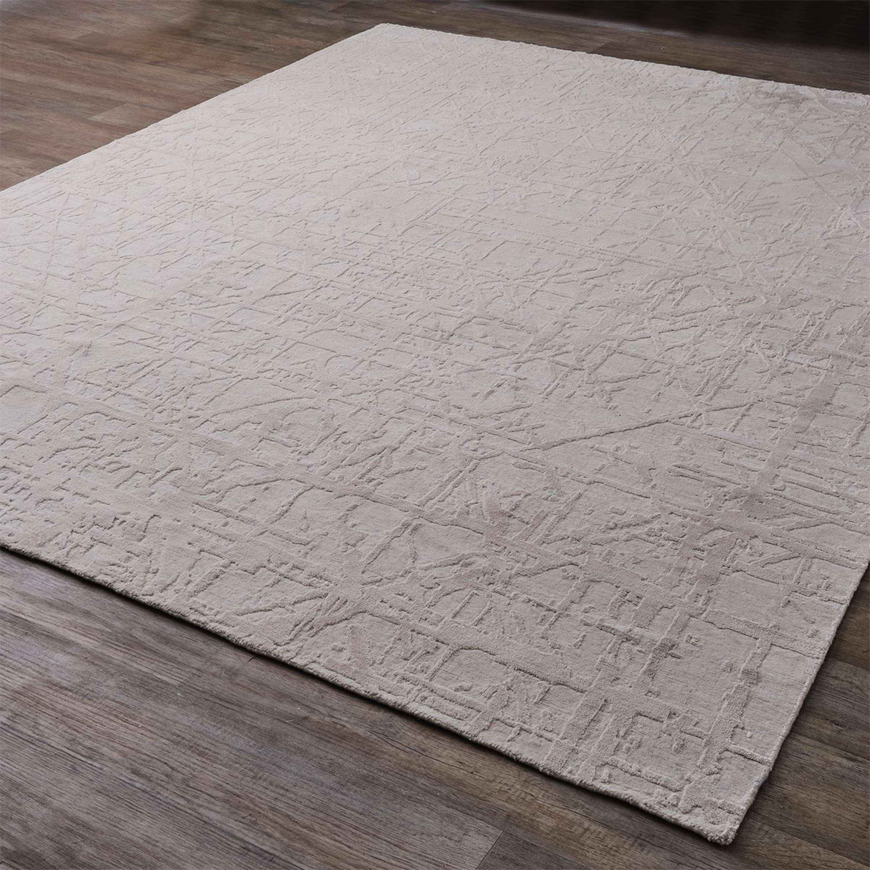 A Hyas Hand-Knotted Rug with Bone / Silver color