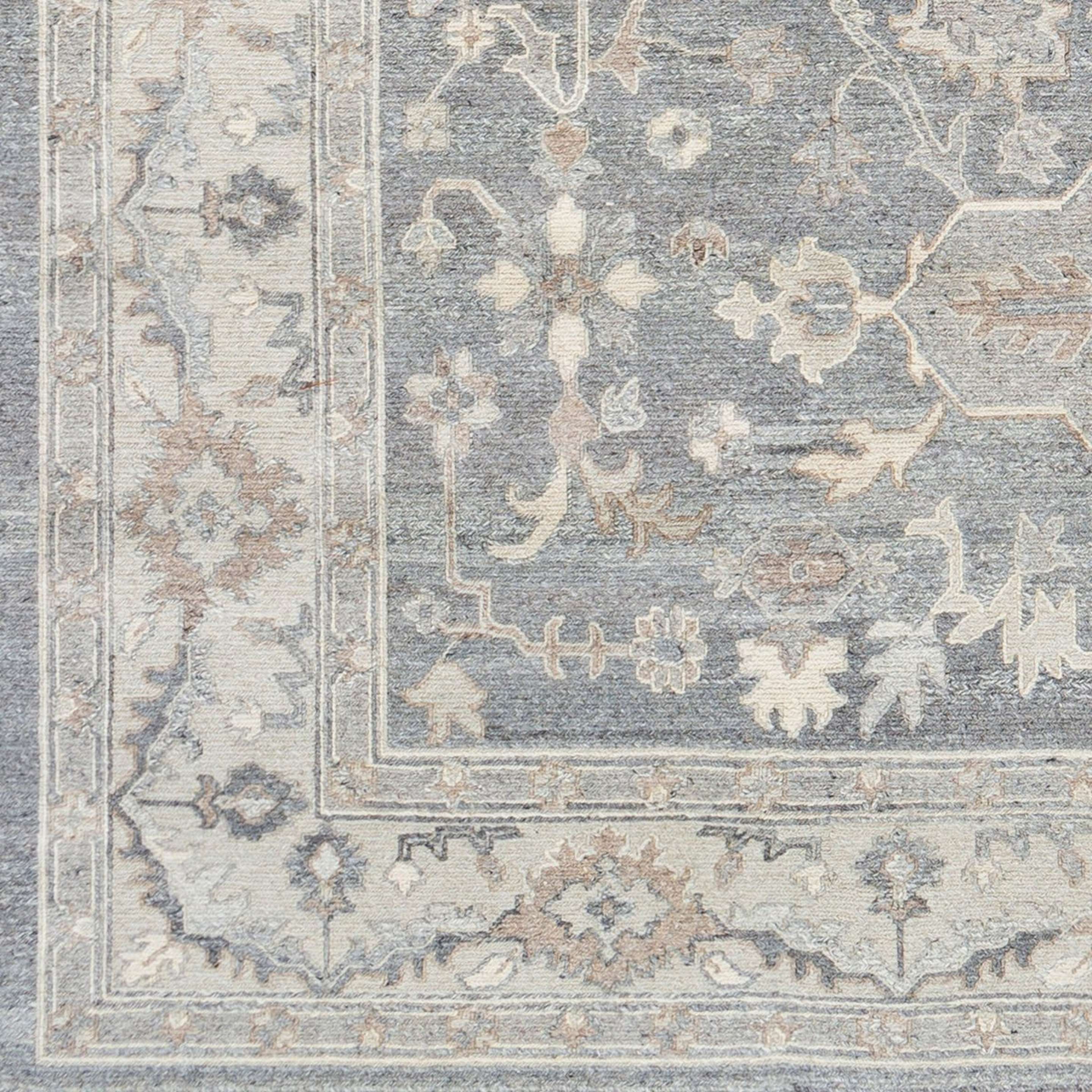 A Hestia Hand-Knotted Rug with Gray / White / Tan color