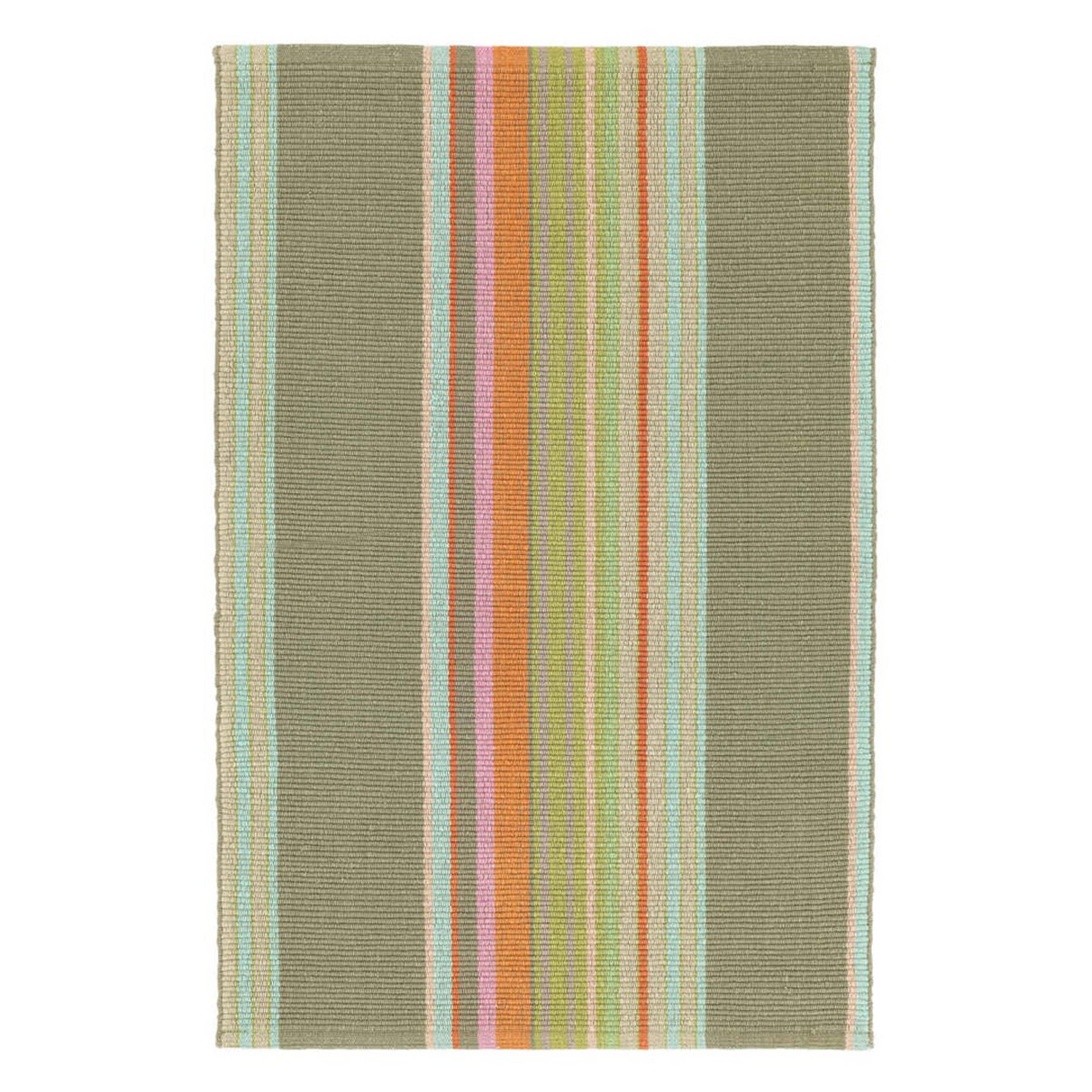 A Chester Handwoven Rug with Taupe / Orange / Pink / Green / Rust color