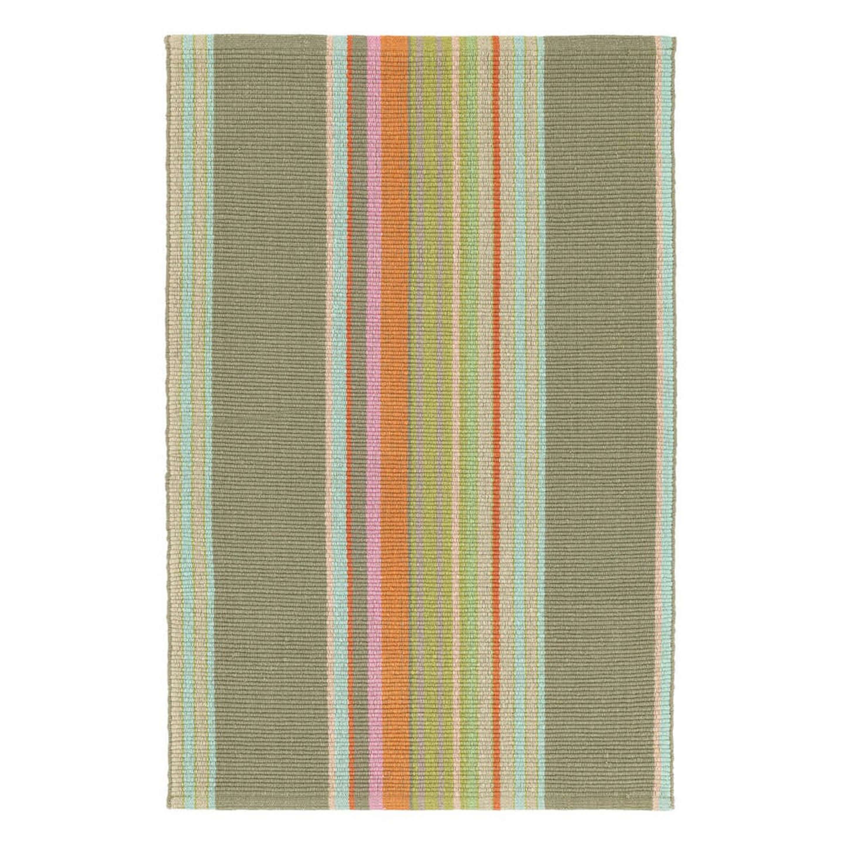 A Chester Handwoven Rug with Taupe / Orange / Pink / Green / Rust color